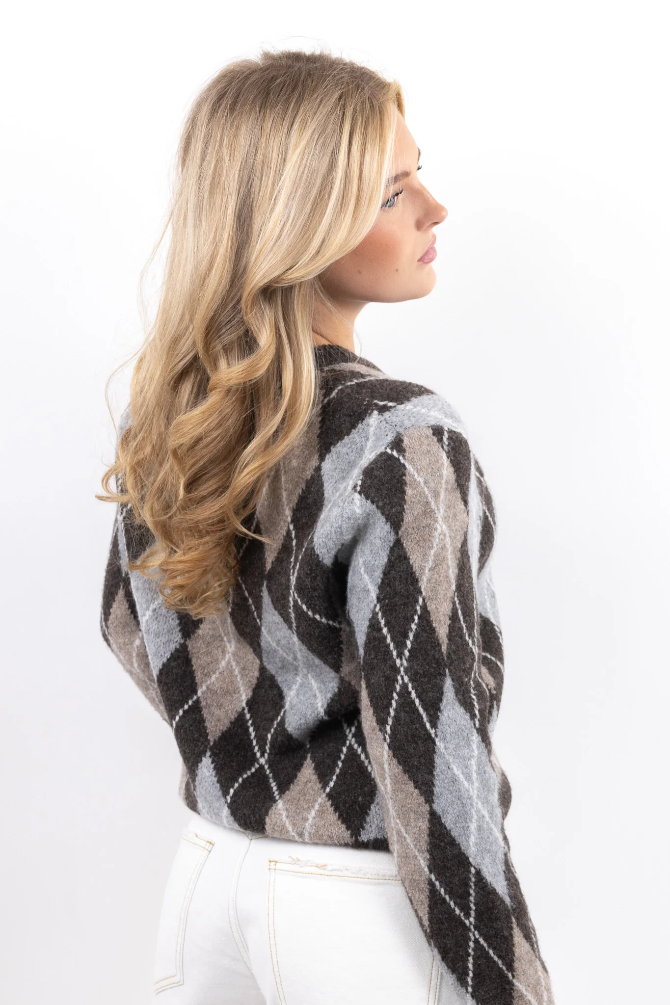 Argyle Knit Cardigan - Image 3