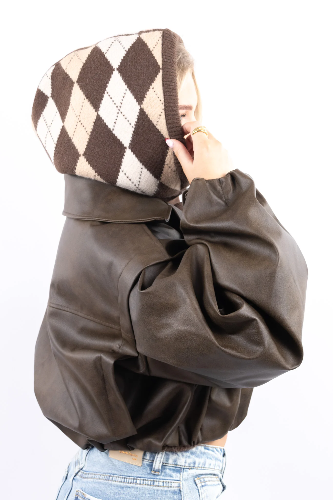Argyle Knit Hood - Image 3