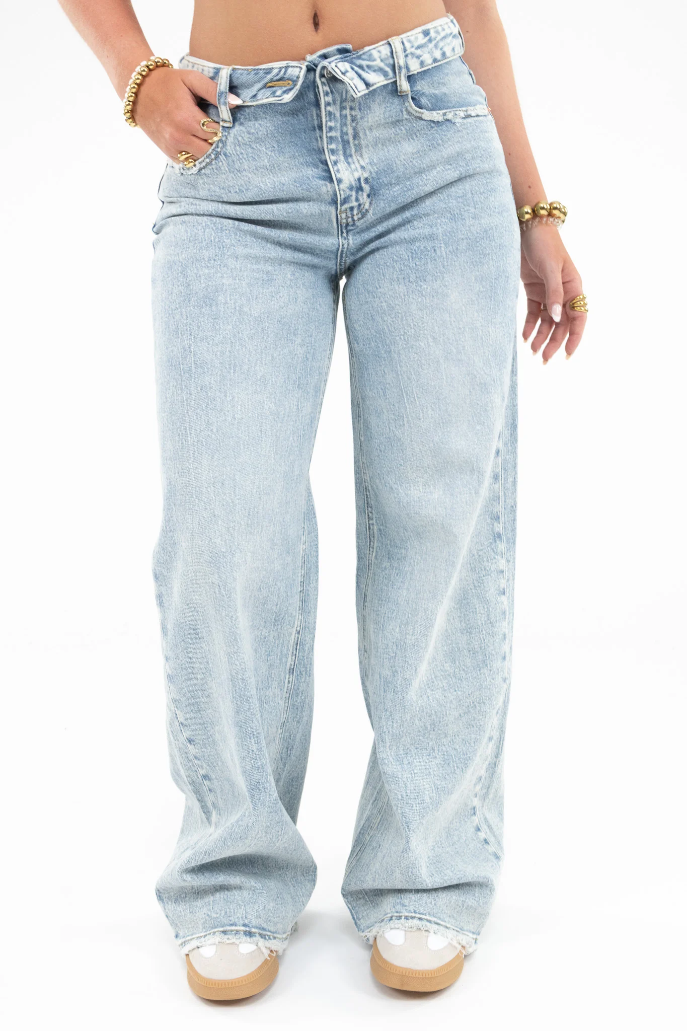Basic Fold Over Jeans - Image 10
