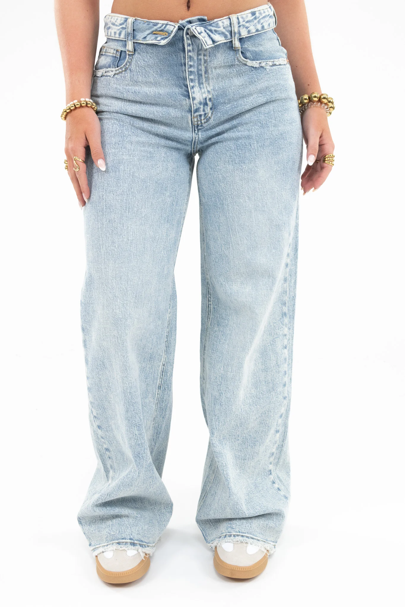 Basic Fold Over Jeans - Image 13