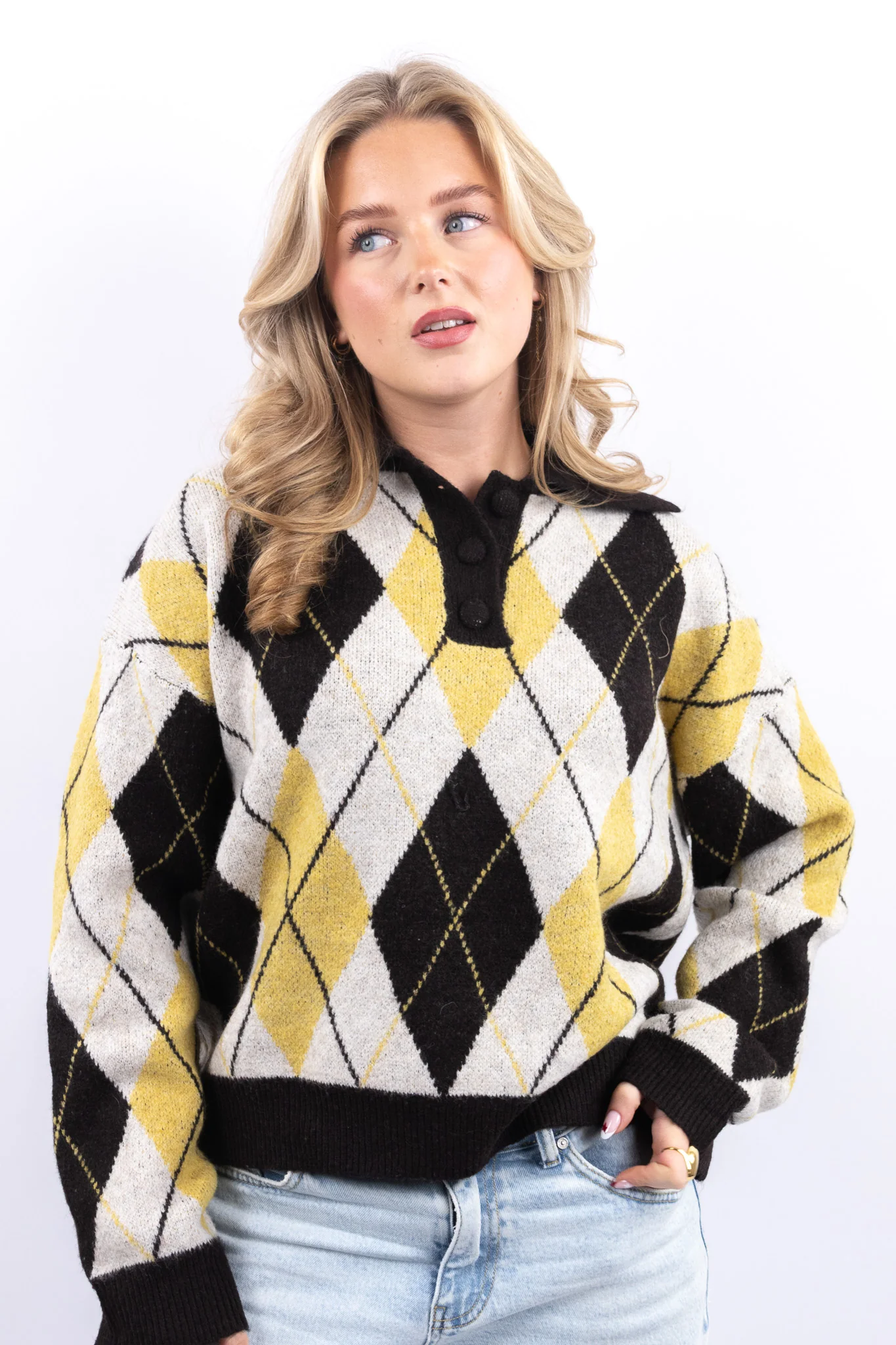 Buttoned Argyle Knit - Image 2