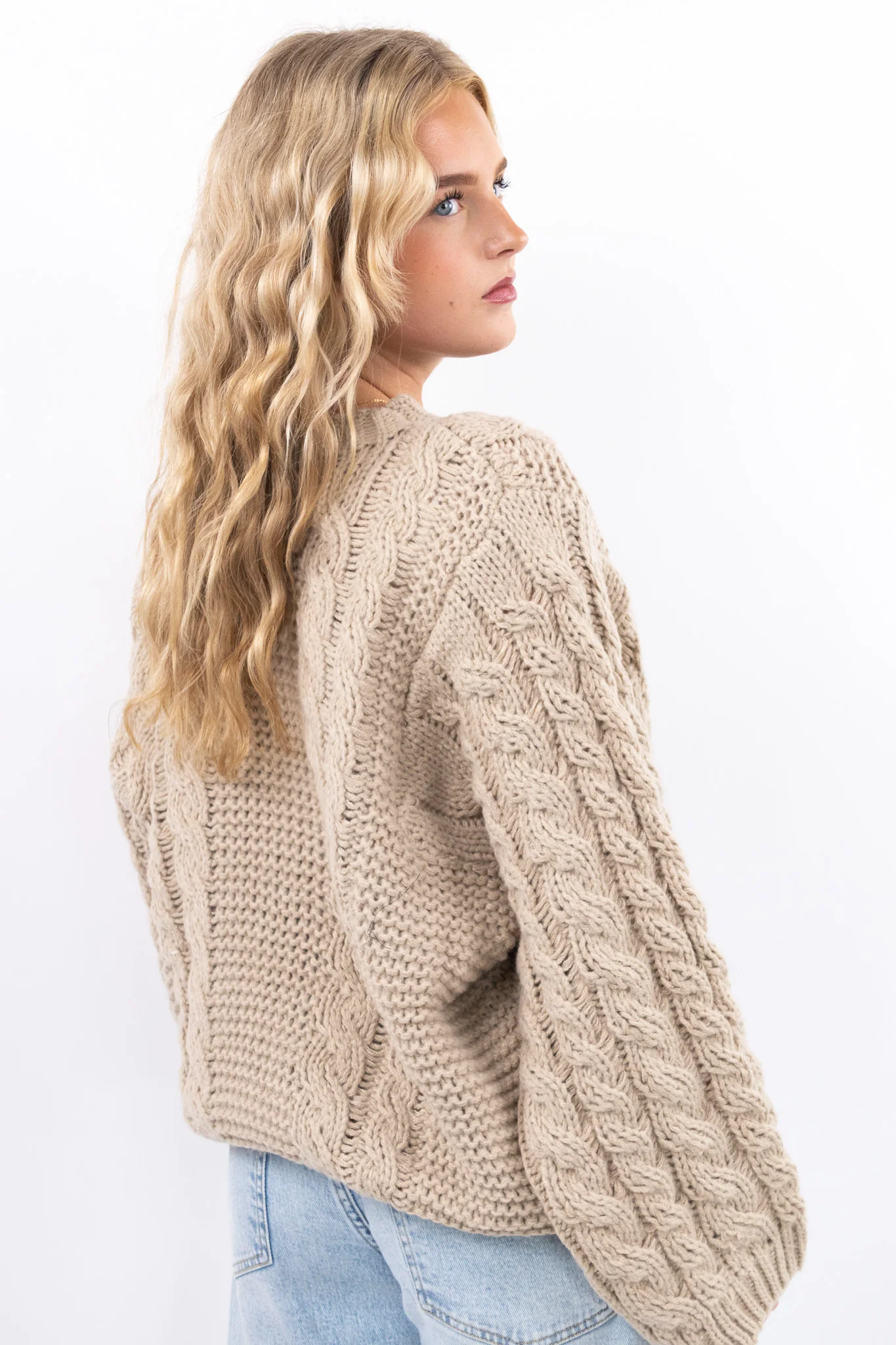 Chunky Cable Knit Sweater - Image 10