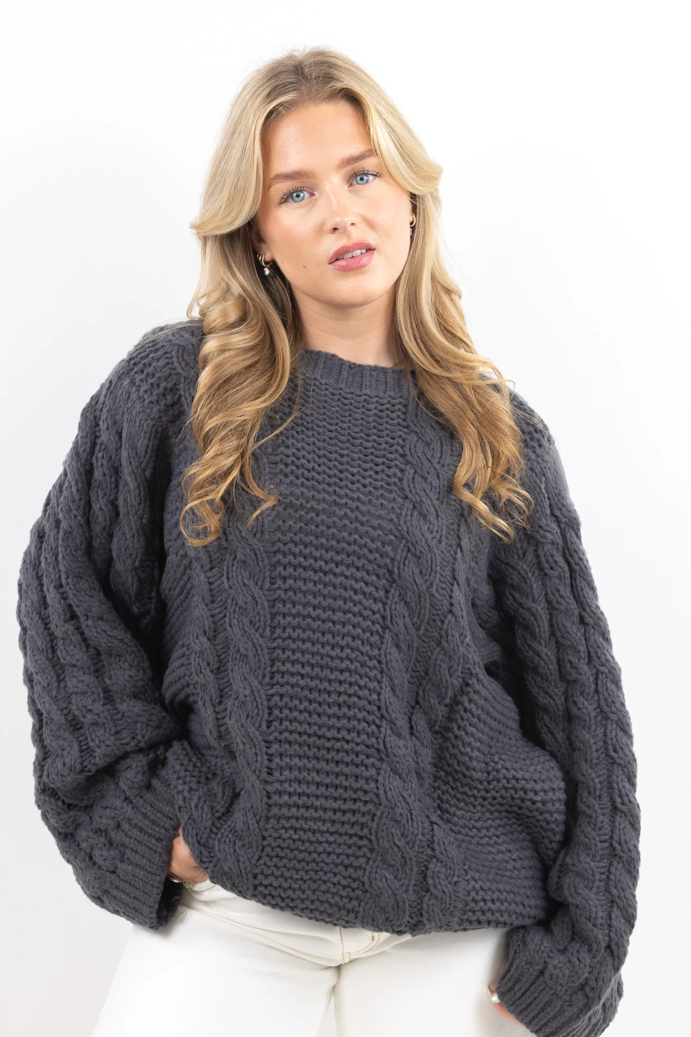Chunky Cable Knit Sweater - Image 14