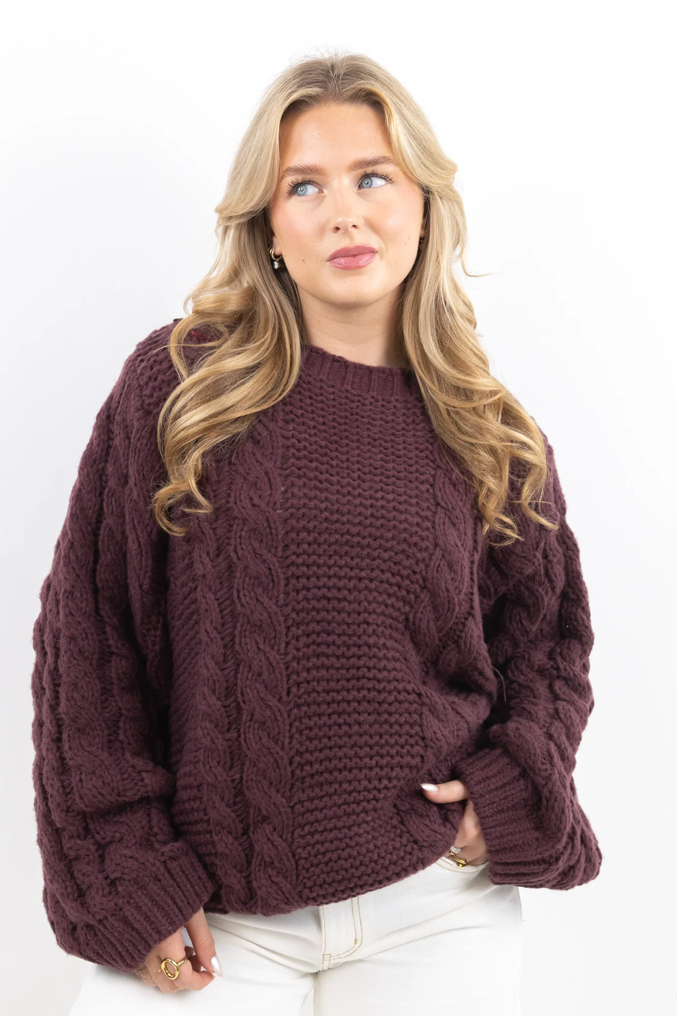 Chunky Cable Knit Sweater - Image 7