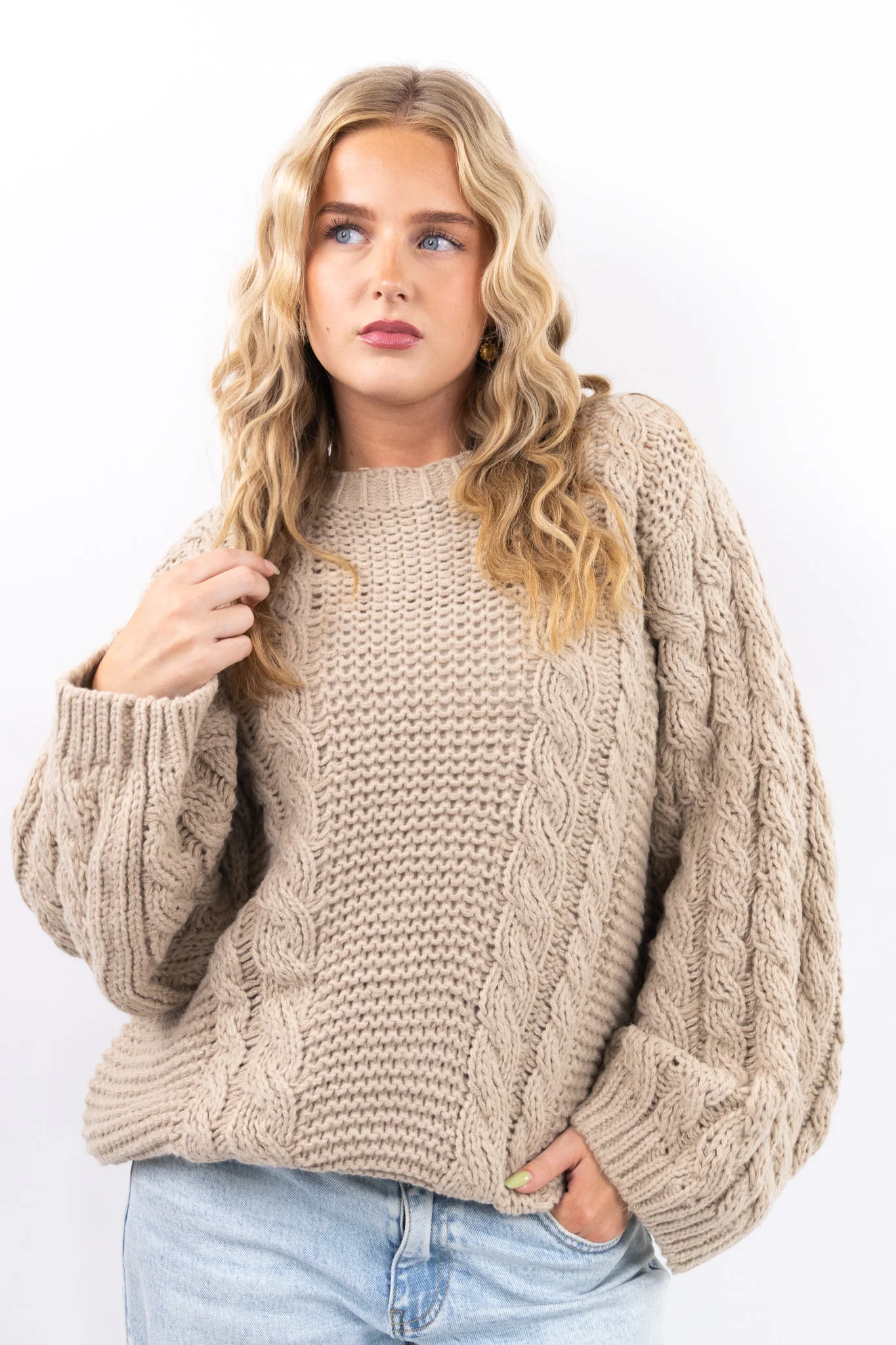 Chunky Cable Knit Sweater - Image 8