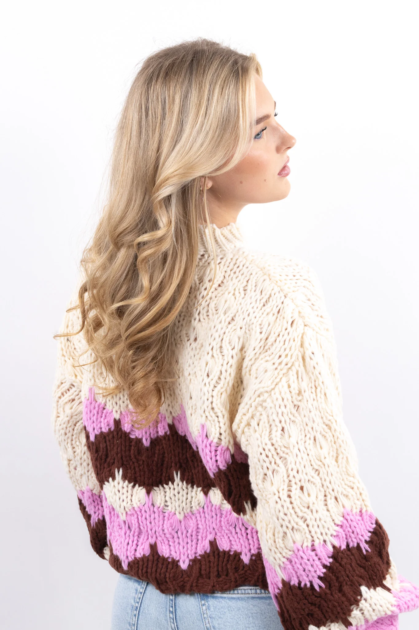 Chunky Zigzag Knit Sweater - Image 6