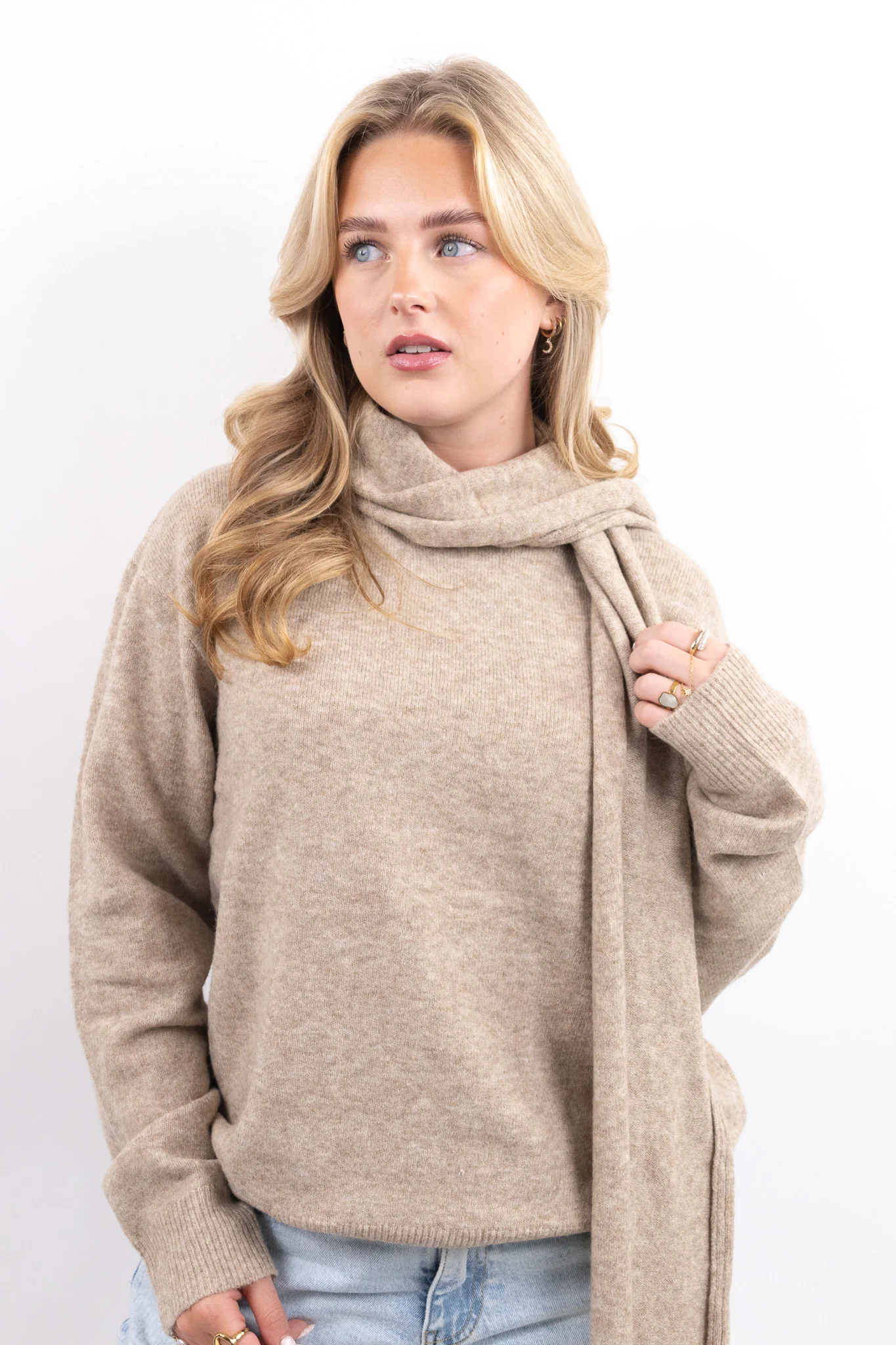 Cozy Scarf Detail Knit - Image 3