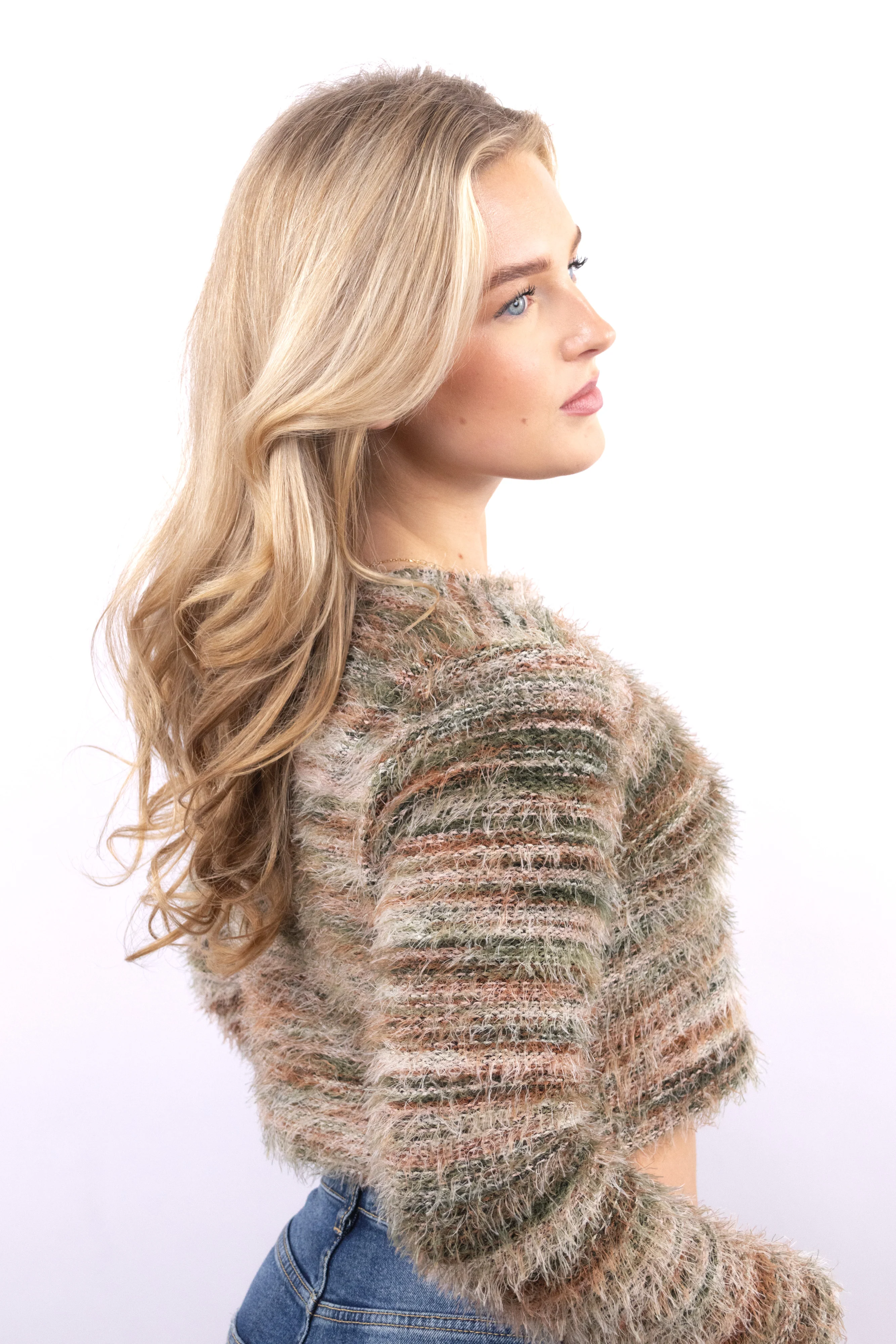 Cropped Fuzzy Cardigan - Image 7
