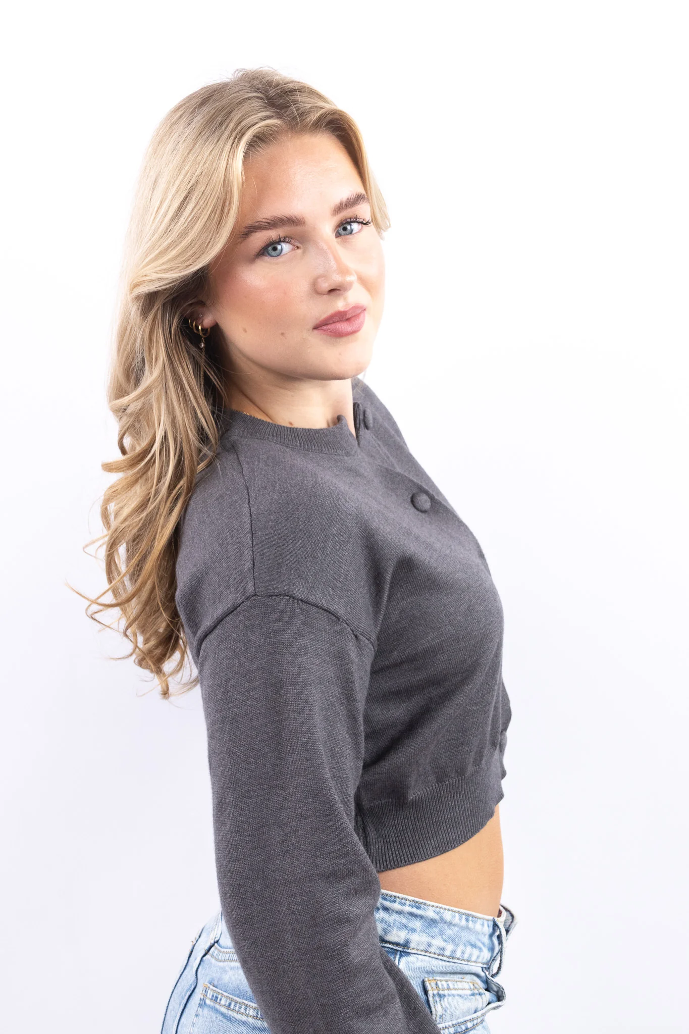 Cropped Knit Cardigan - Image 12