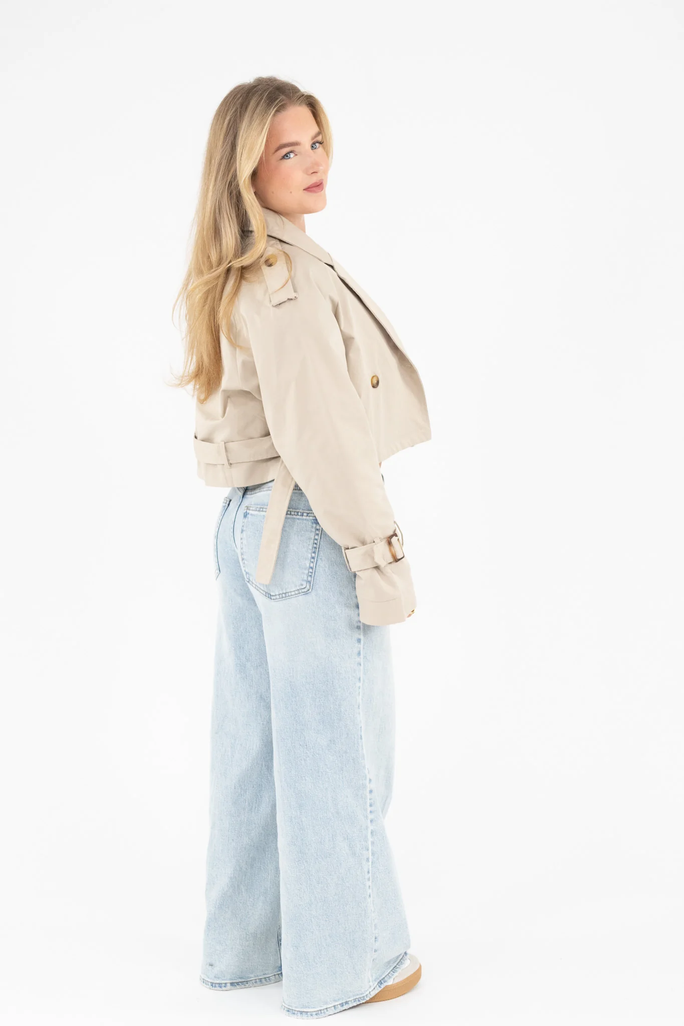 Cropped Trench Jacket - Image 5