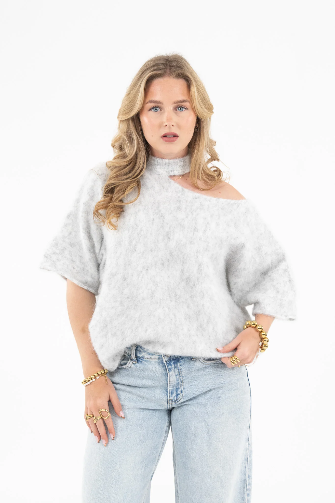 Cut Out Shoulder Knit - Image 11