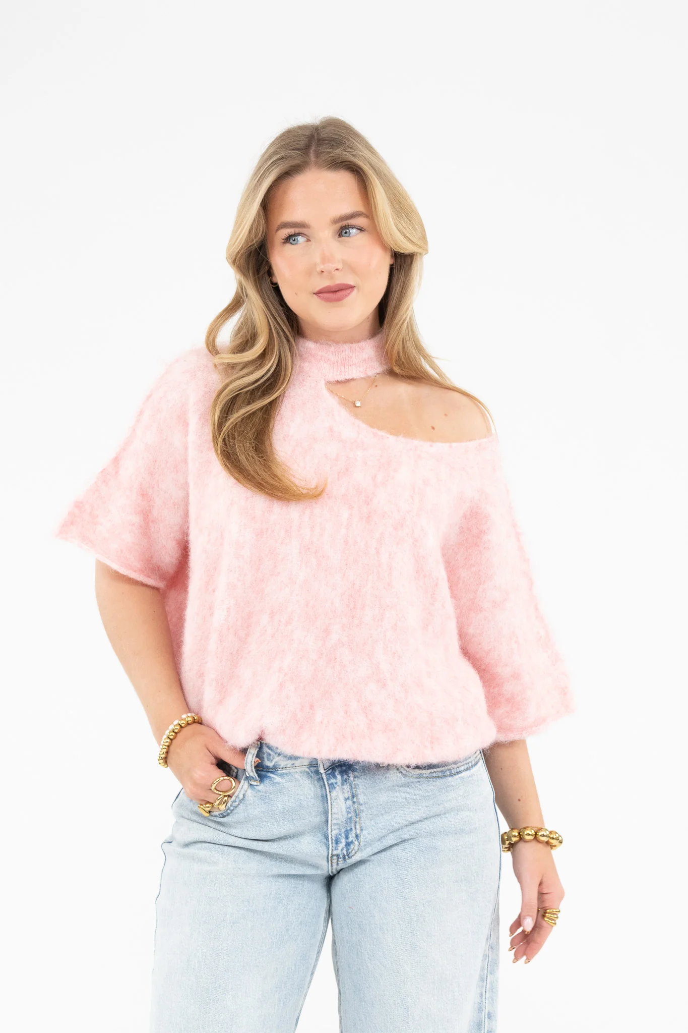 Cut Out Shoulder Knit - Image 8