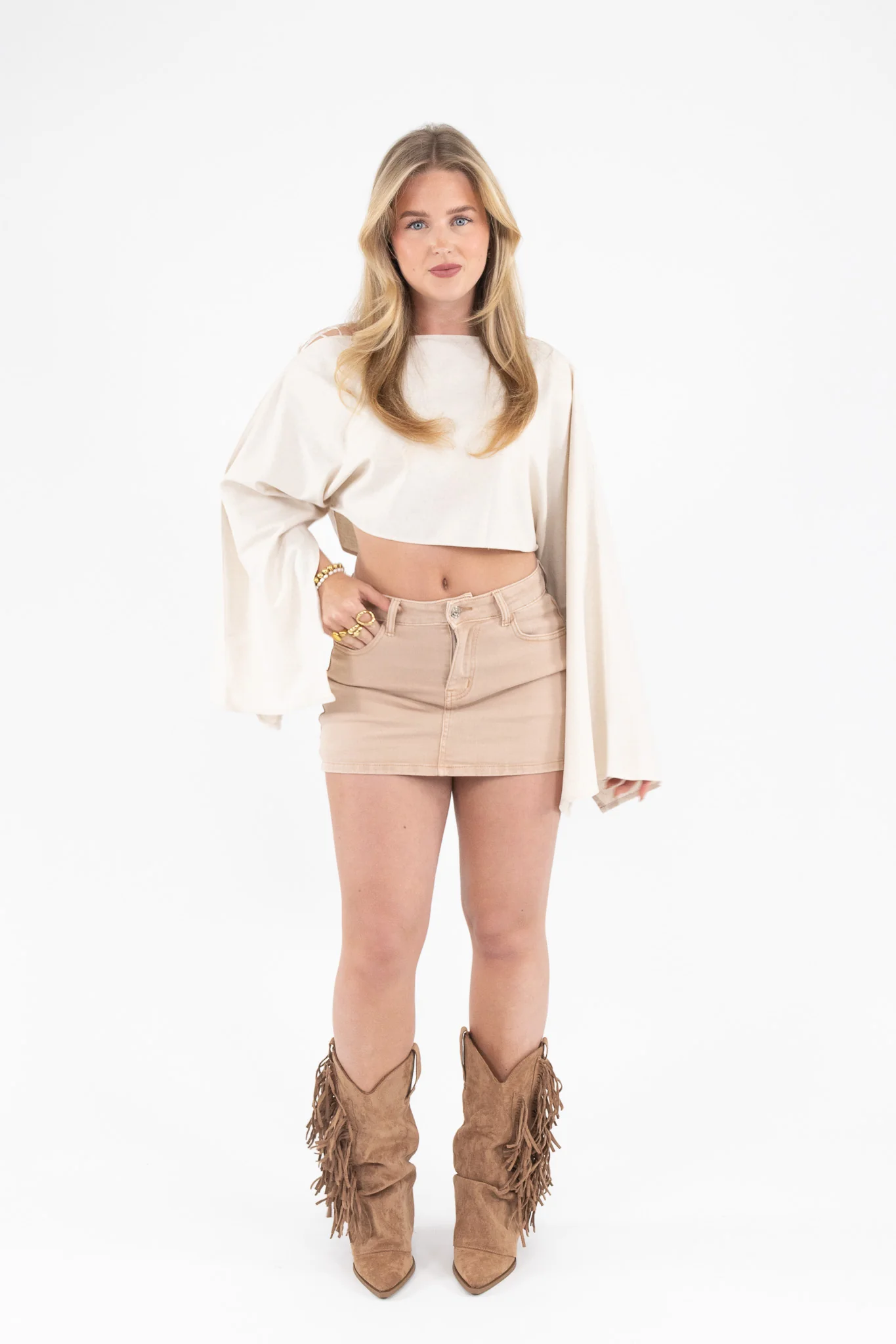 Flare Sleeve Crop Top - Image 12