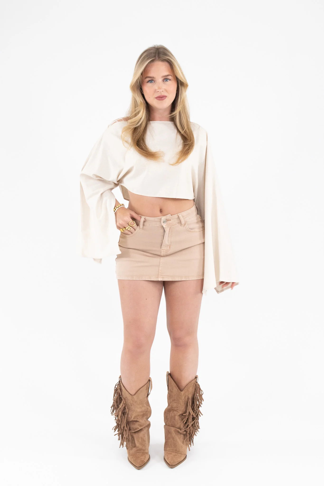 Leah Basic Denim Skort - Image 36