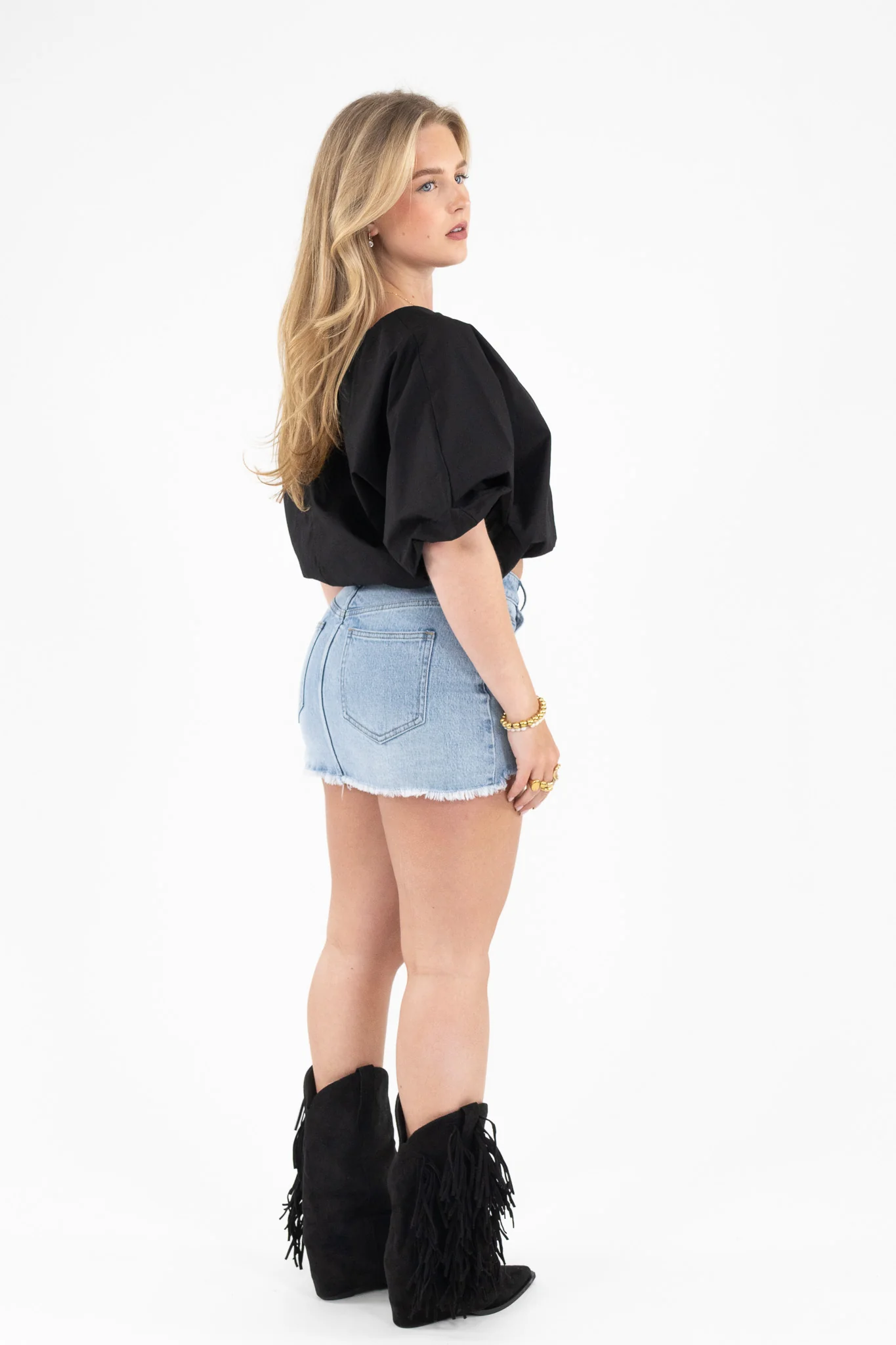 Ripped Denim Skort - Image 10