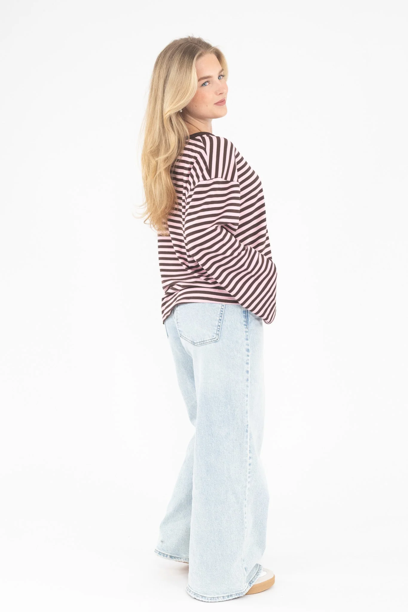 Long Sleeve Striped Tee - Image 34