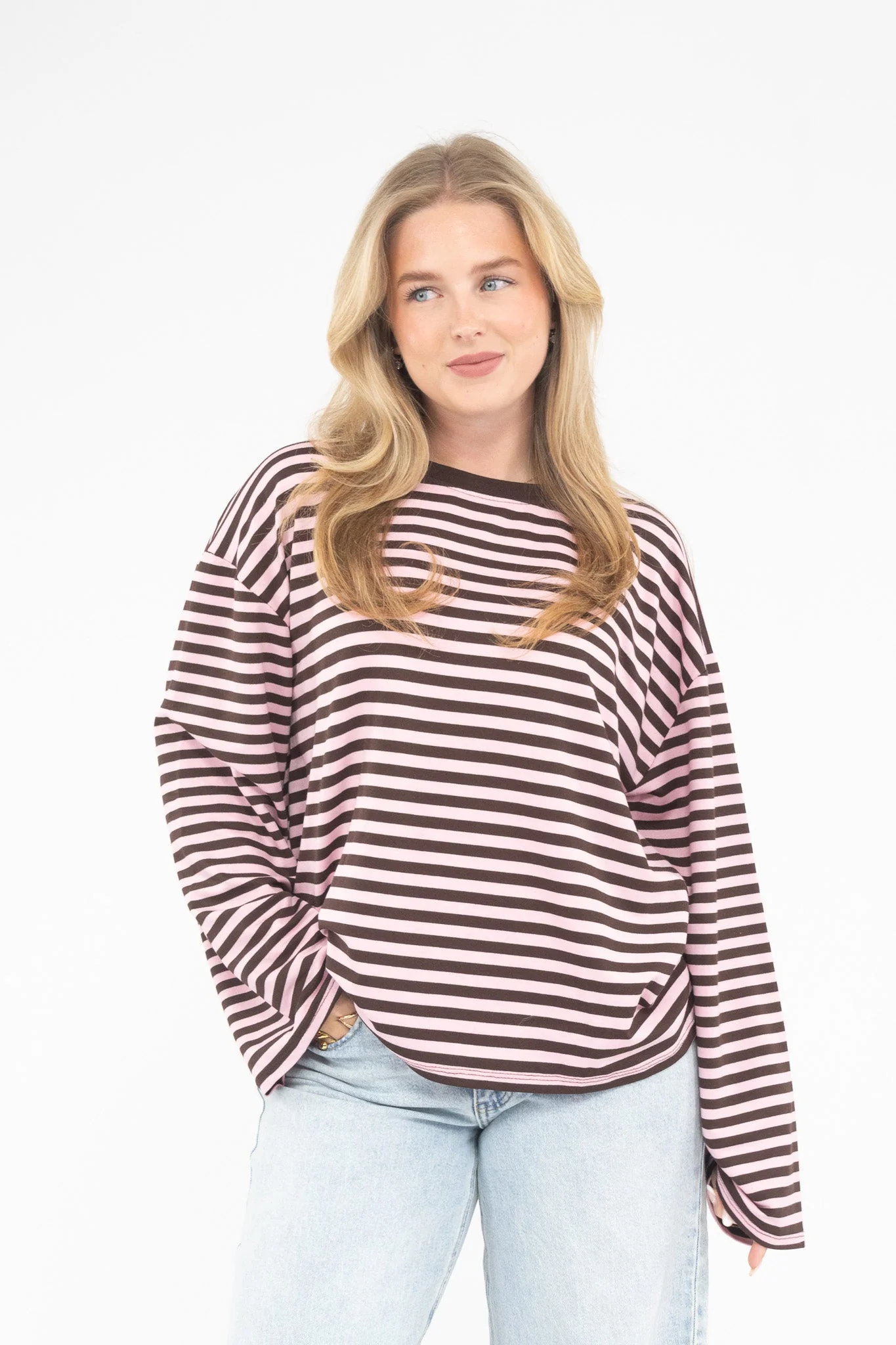 Long Sleeve Striped Tee - Image 35