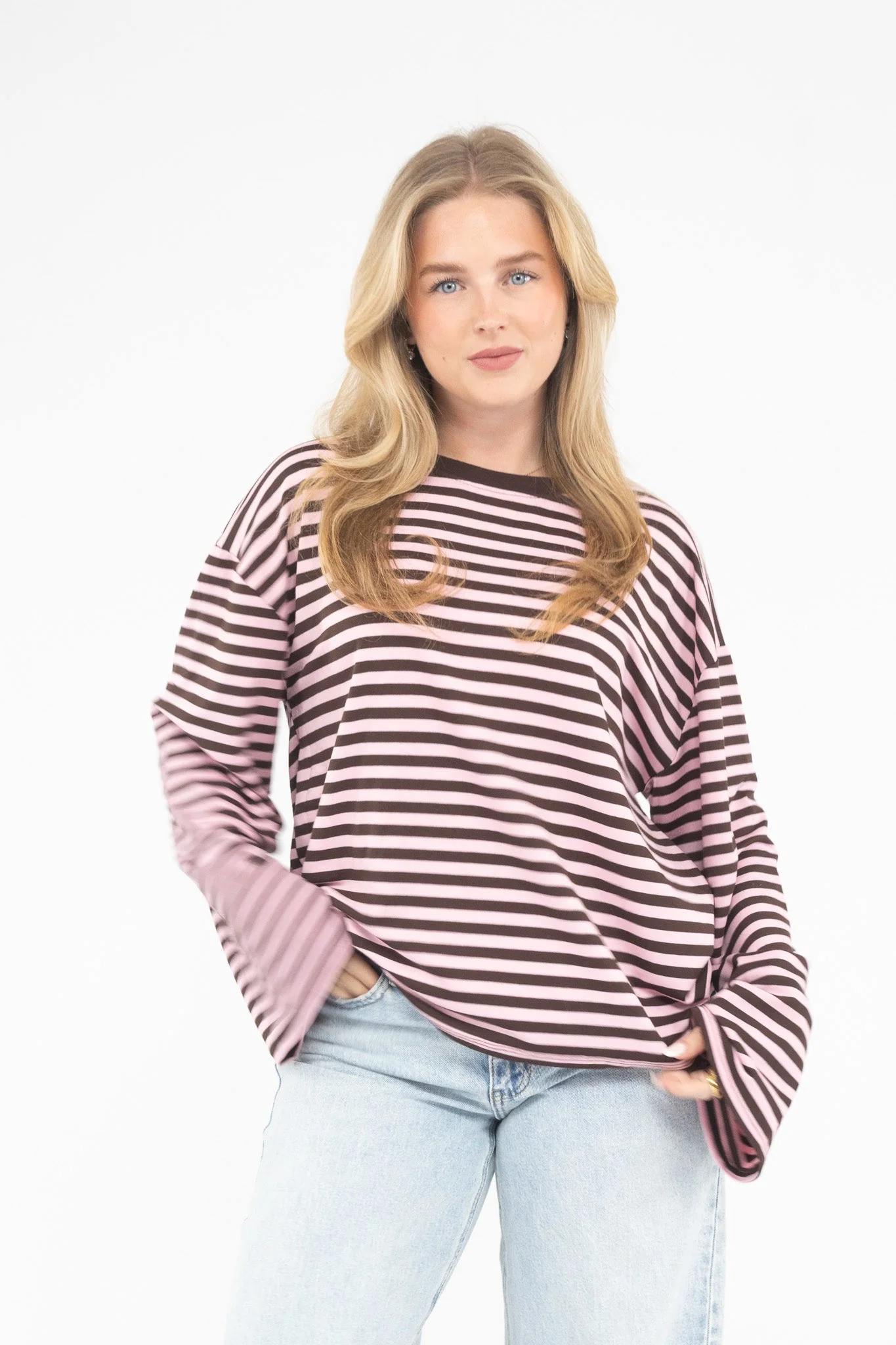 Long Sleeve Striped Tee - Image 36