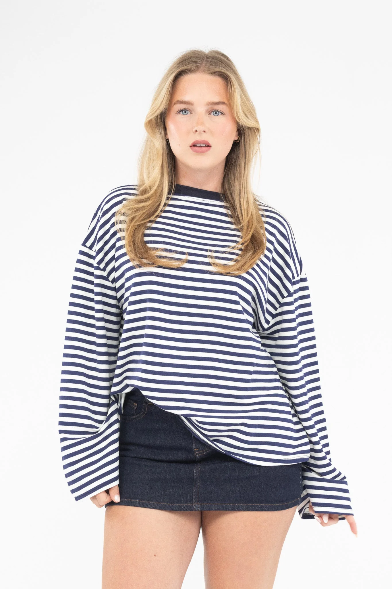Long Sleeve Striped Tee - Image 40