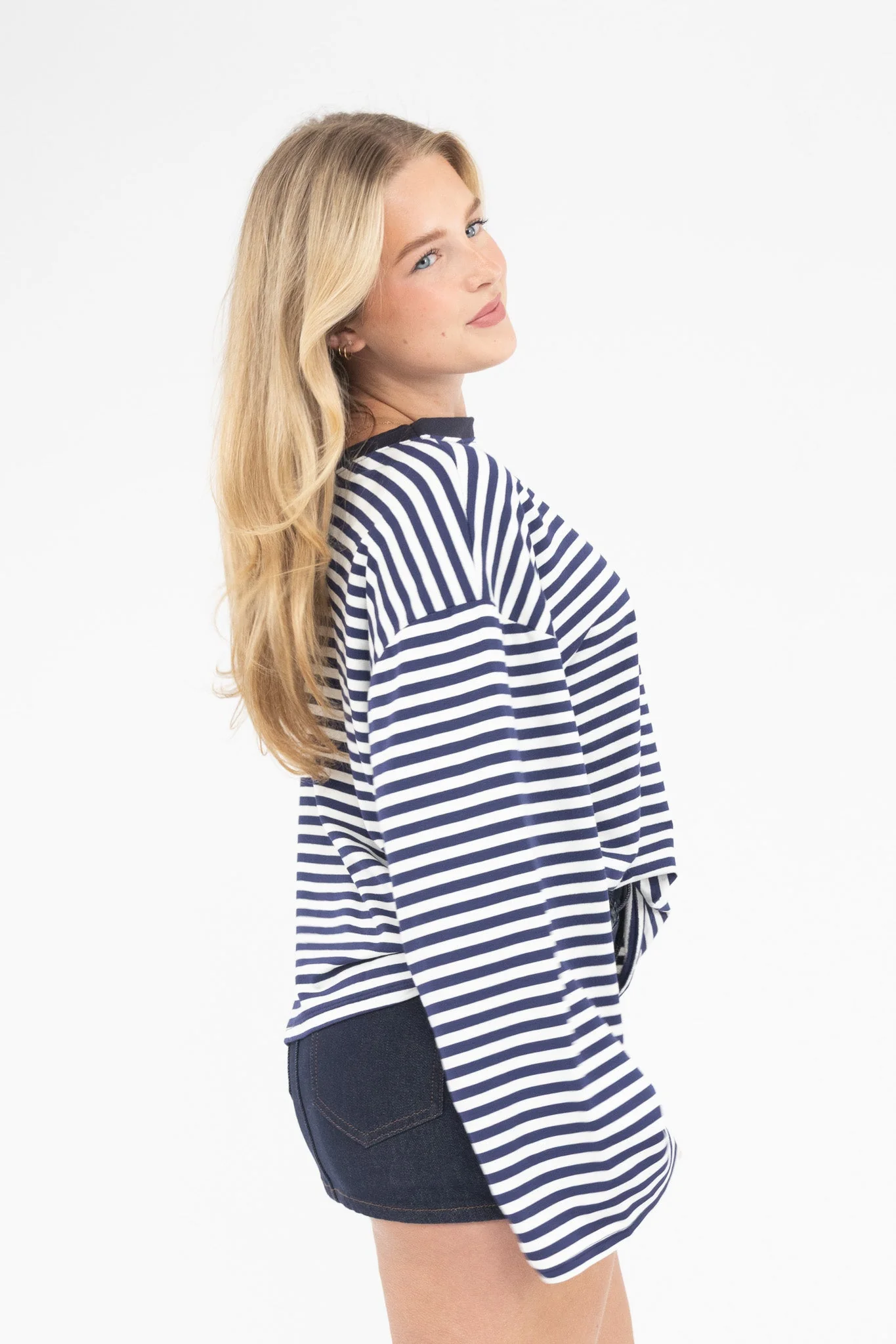 Long Sleeve Striped Tee - Image 42