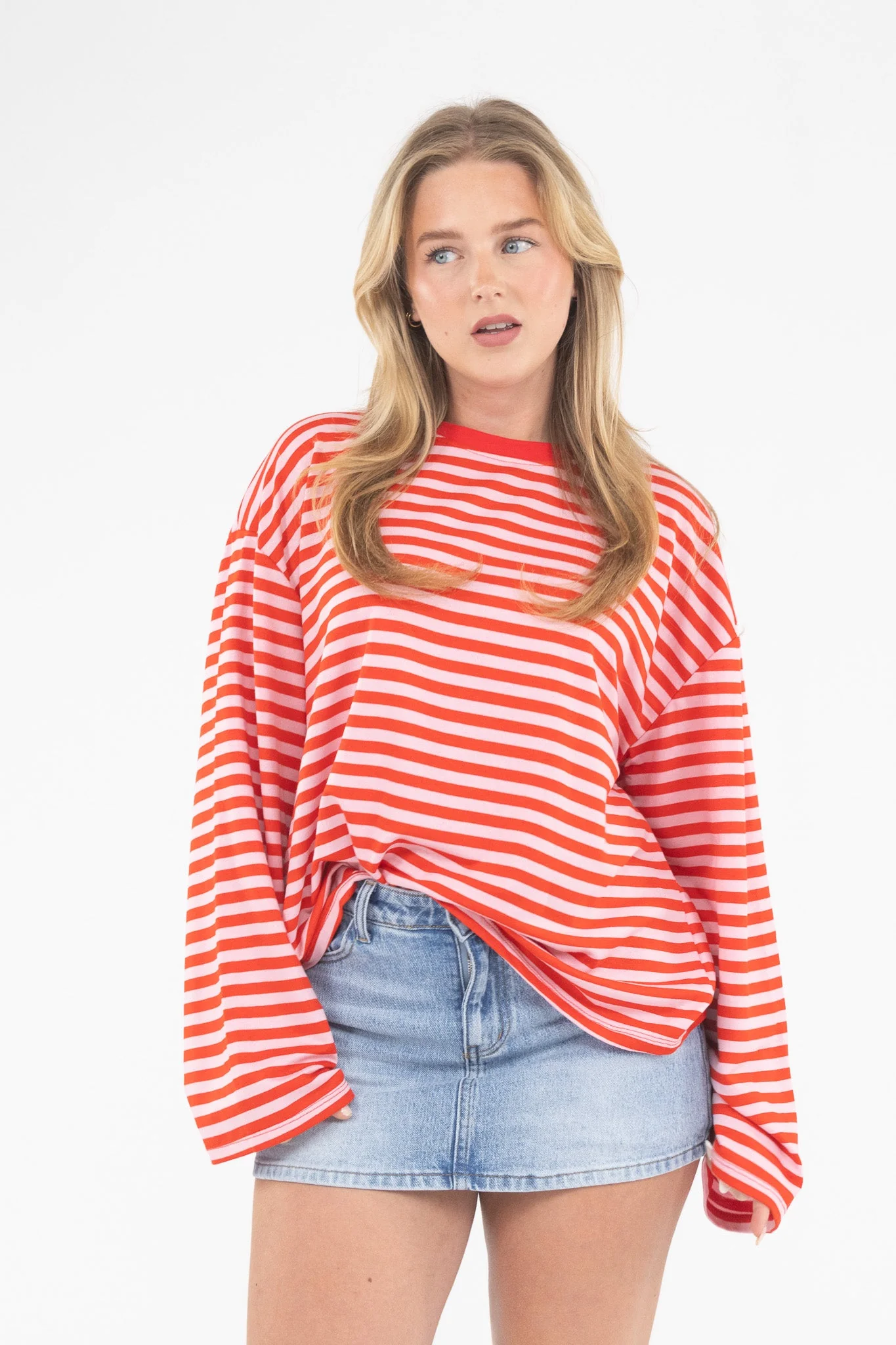Long Sleeve Striped Tee - Image 45