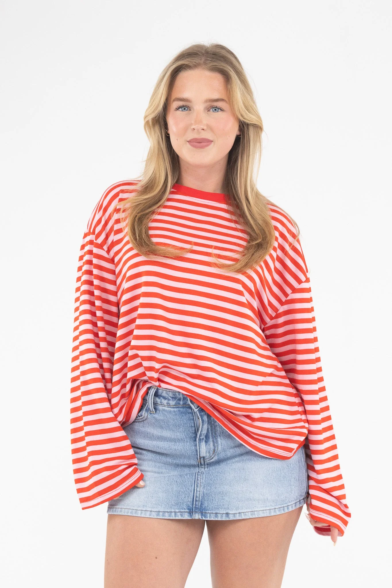 Long Sleeve Striped Tee - Image 46