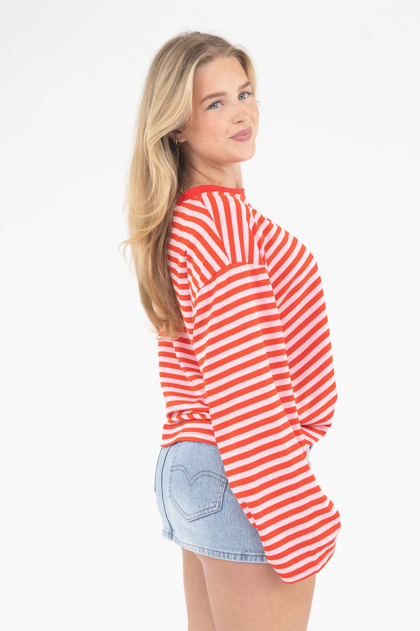 Long Sleeve Striped Tee - Image 47