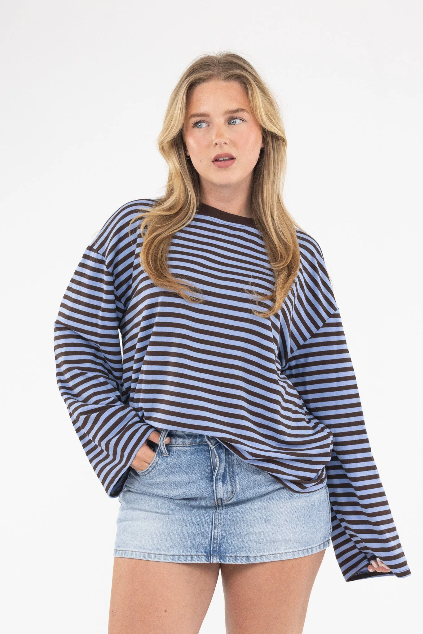 Long Sleeve Striped Tee - Image 48