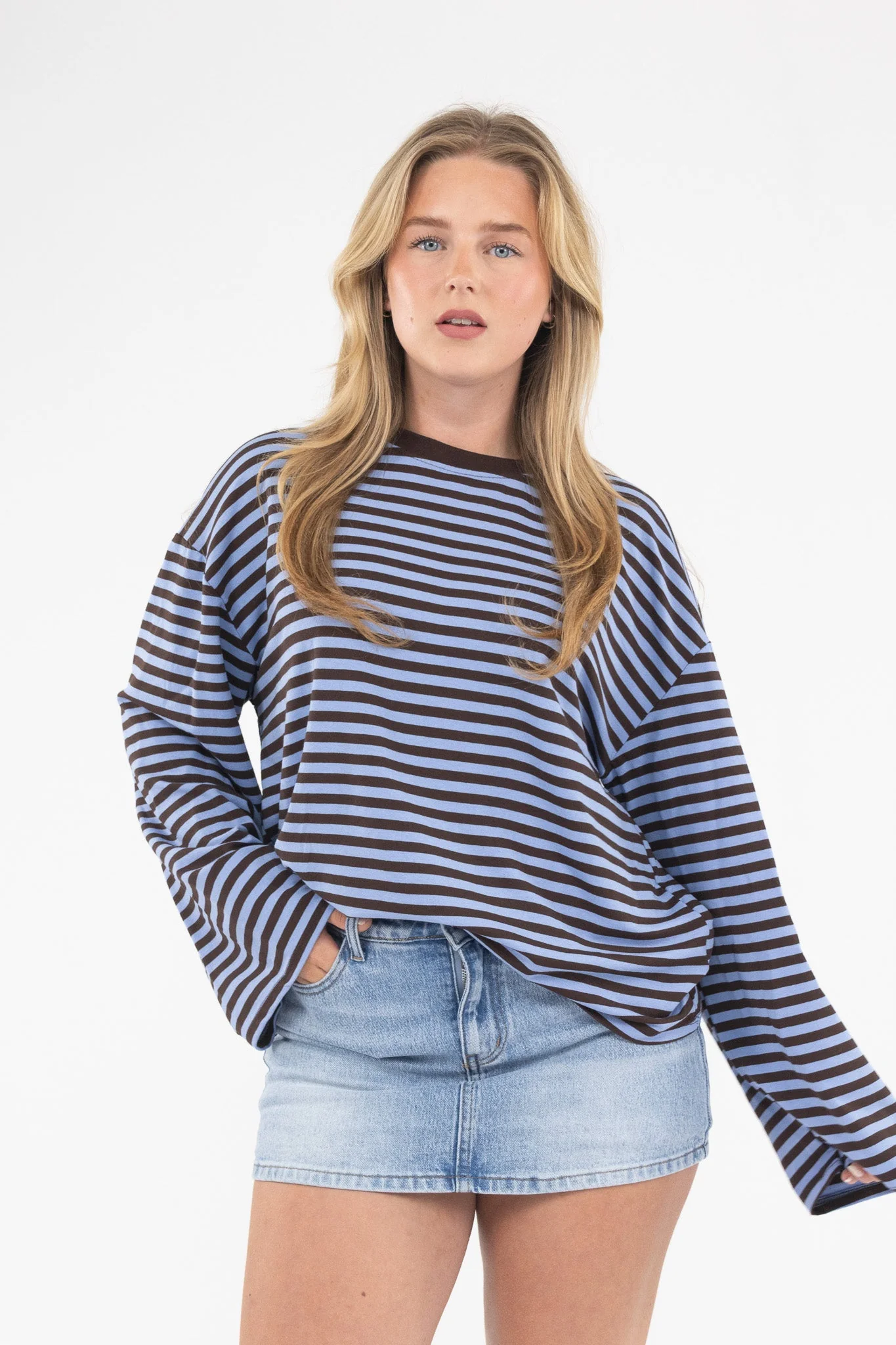 Long Sleeve Striped Tee - Image 49