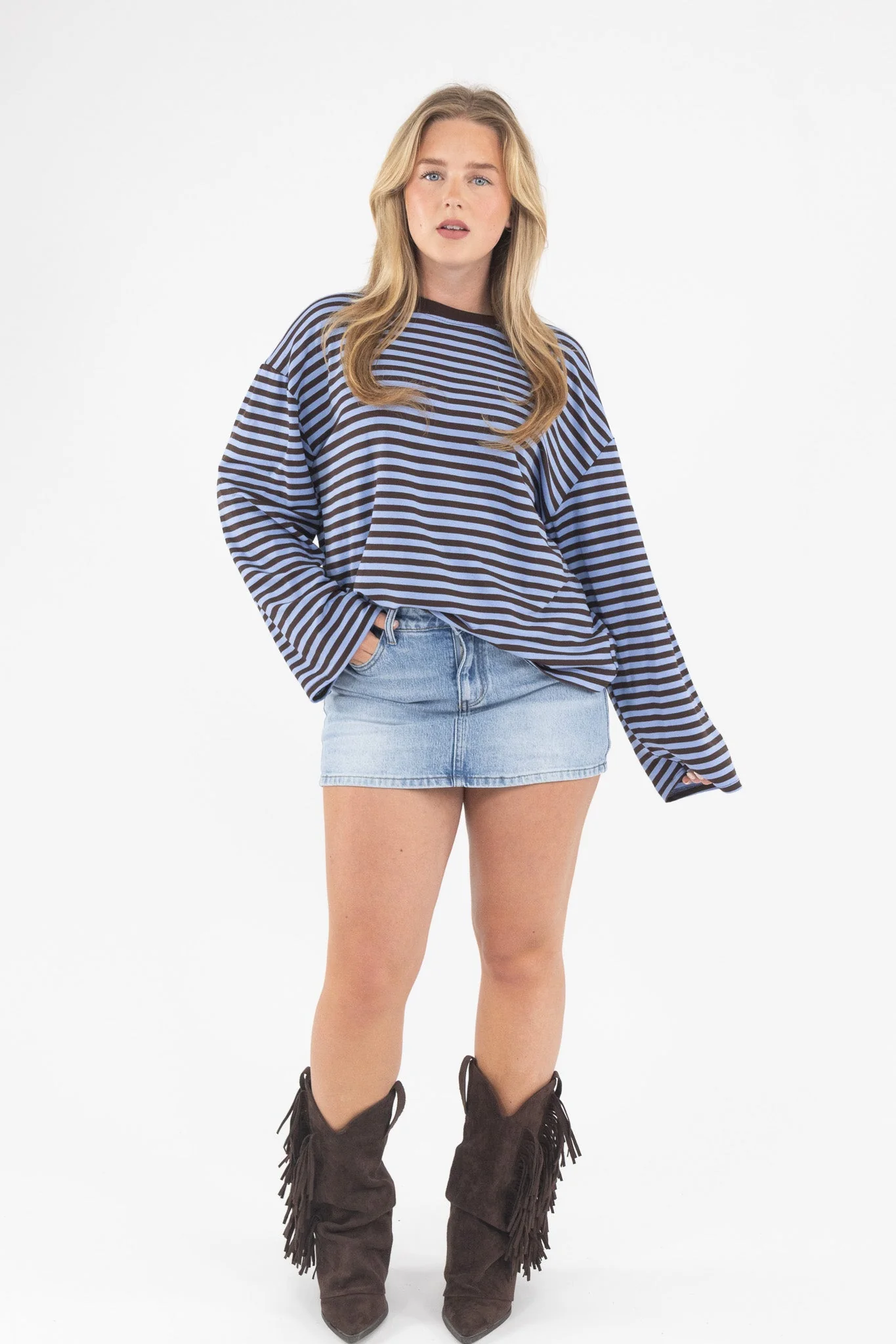 Long Sleeve Striped Tee - Image 51