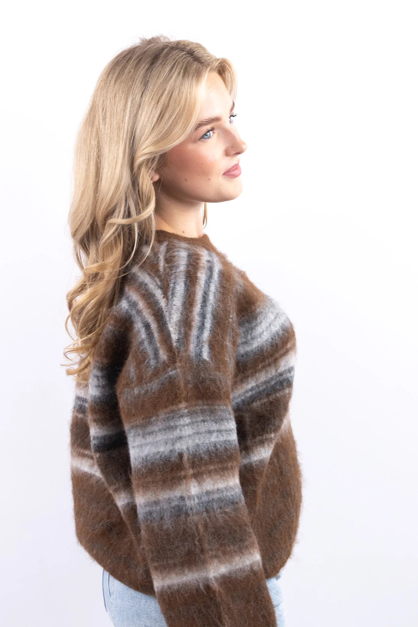 Ombre Stripe Fuzzy Sweater - Image 2