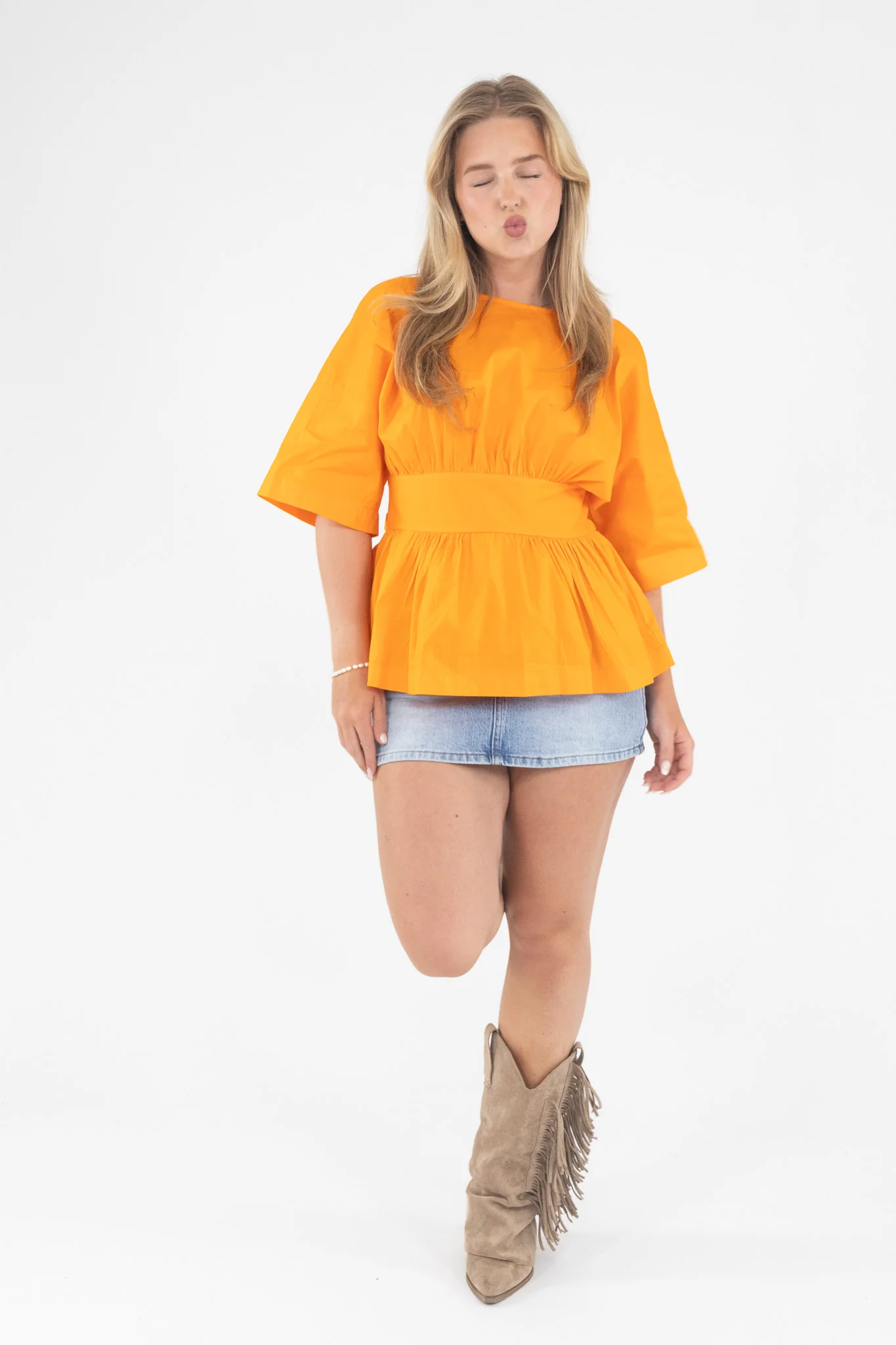 Open Back Peplum Blouse - Image 11