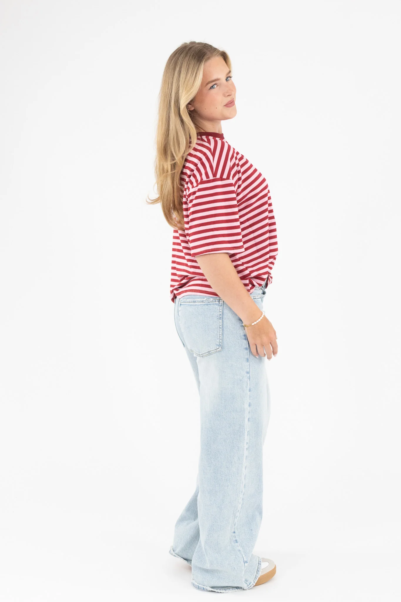 Oversized Stripe Tee Short Sleeve - Image 12