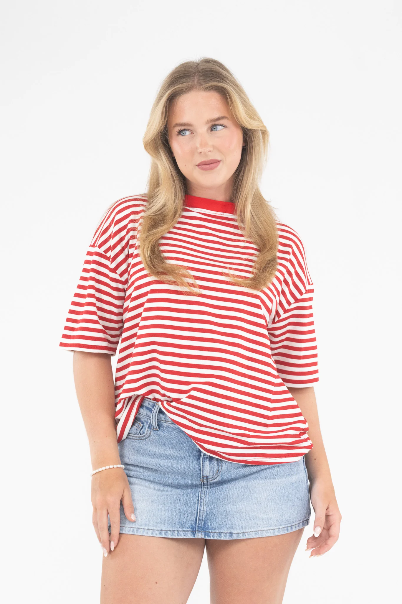 Oversized Stripe Tee Short Sleeve - Image 15