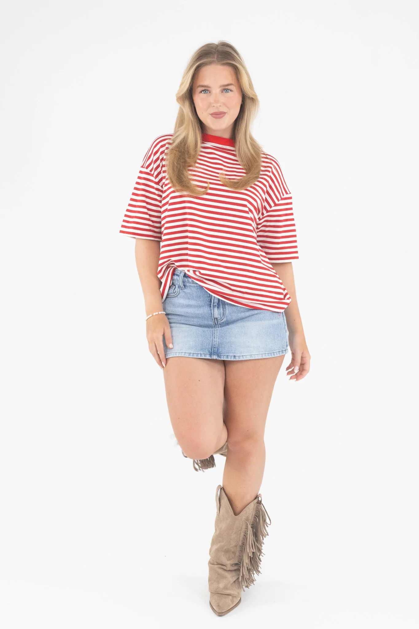 Oversized Stripe Tee Short Sleeve - Image 17