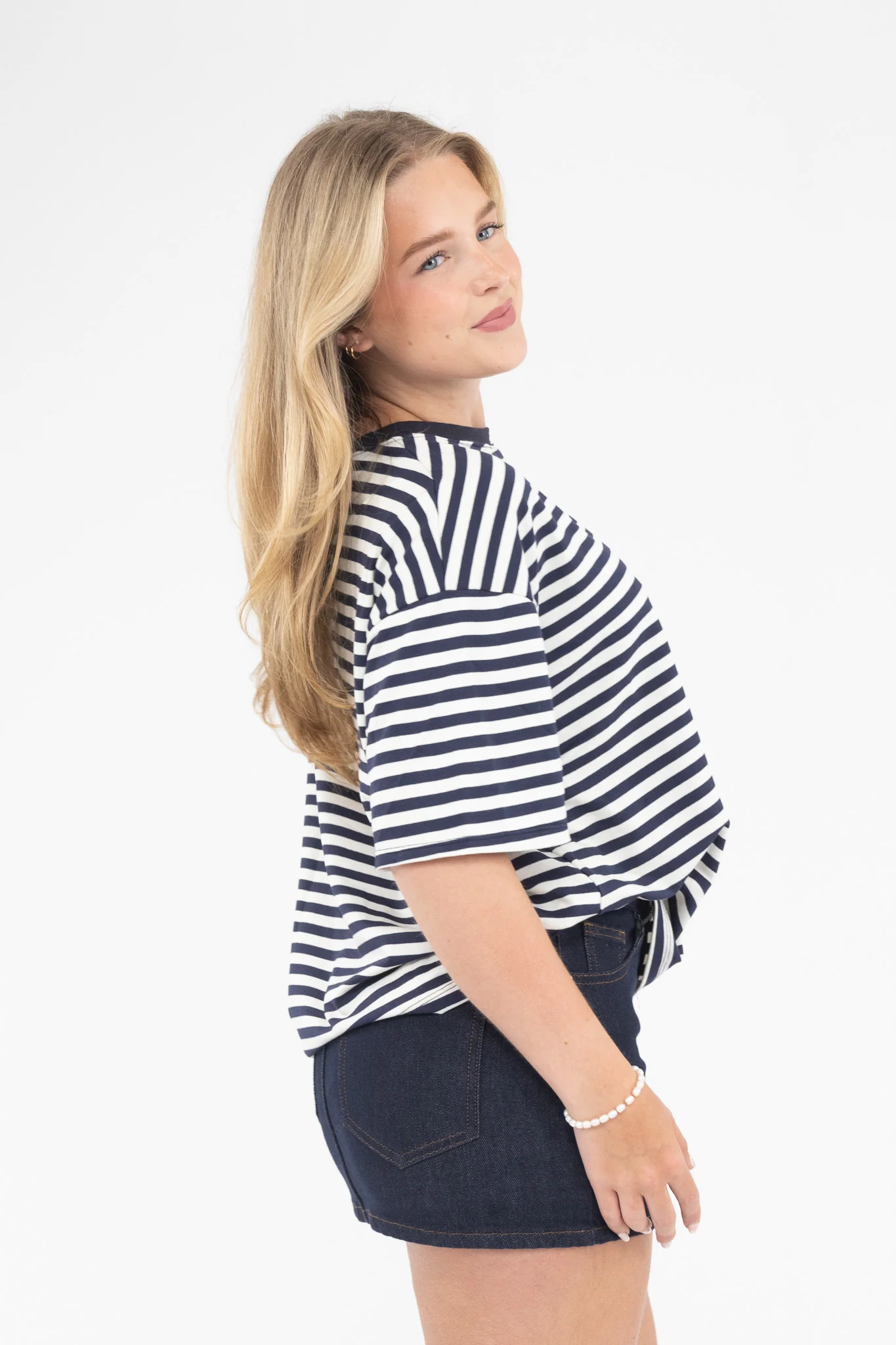 Oversized Stripe Tee Short Sleeve - Image 6