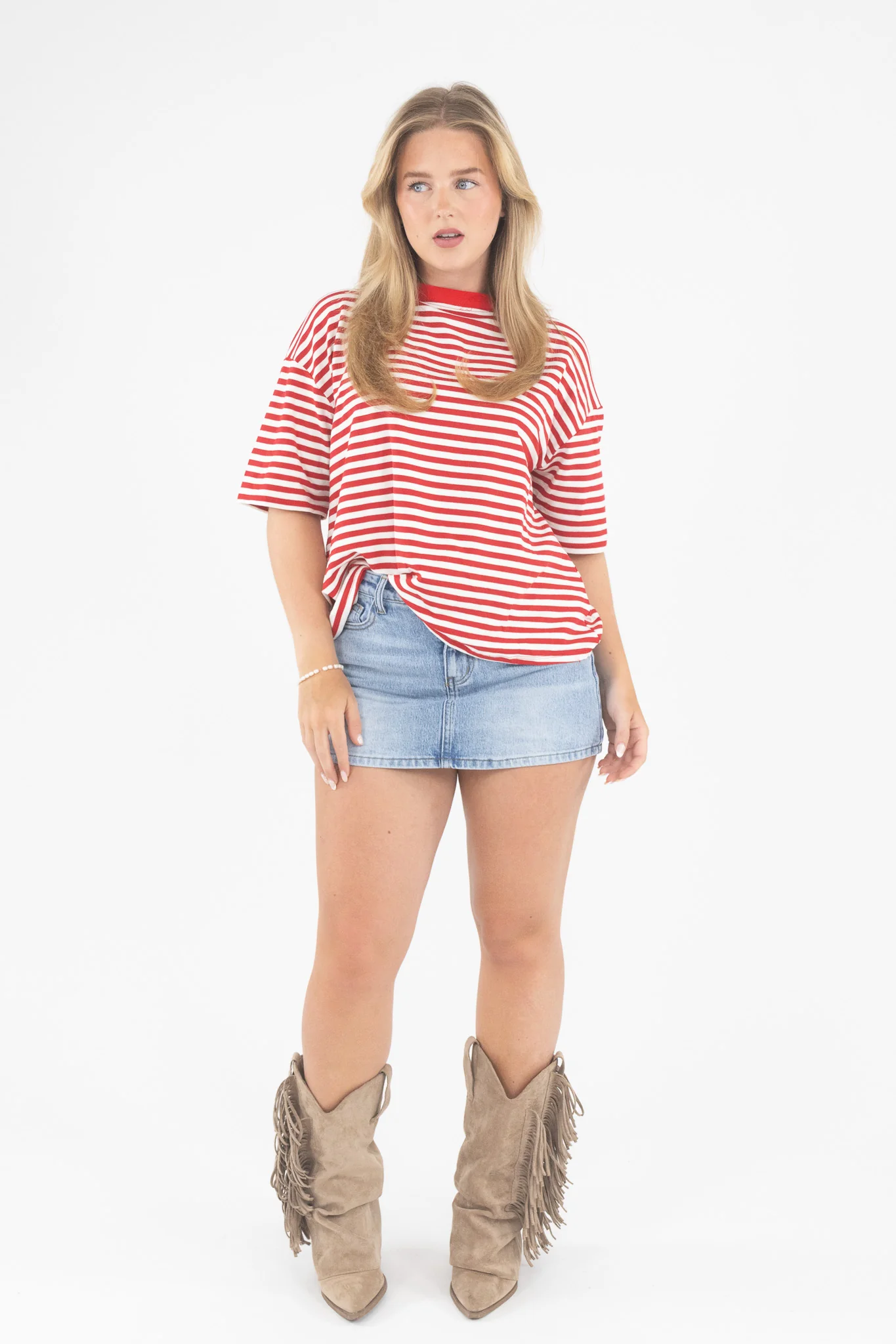 Oversized Stripe Tee Short Sleeve - Image 9