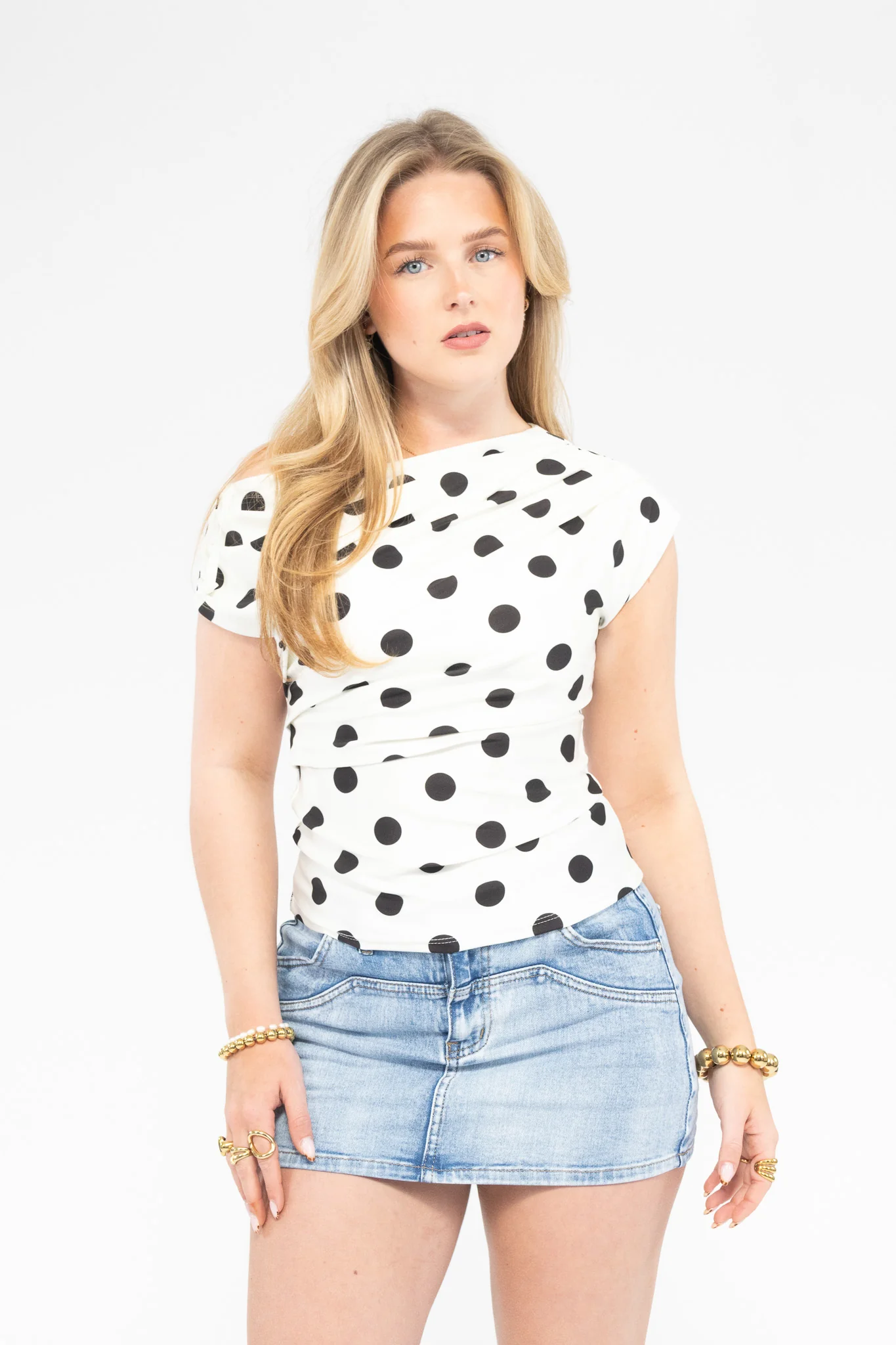 Polka Dot Draped Top - Image 11
