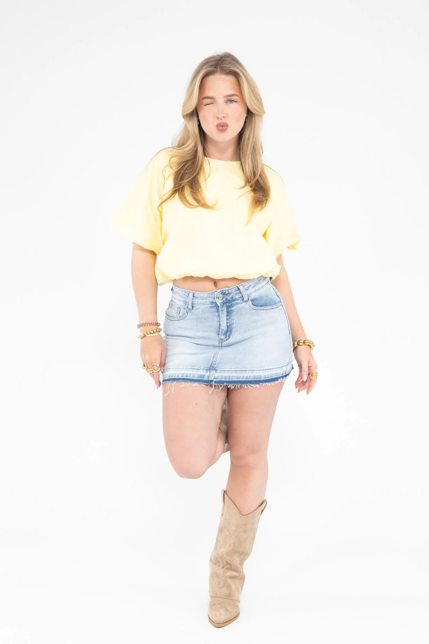 Raw Edge Denim Skort - Image 2