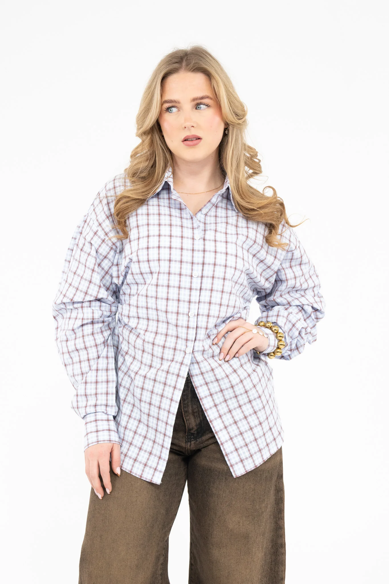 Relaxed Checked Blouse - Image 3