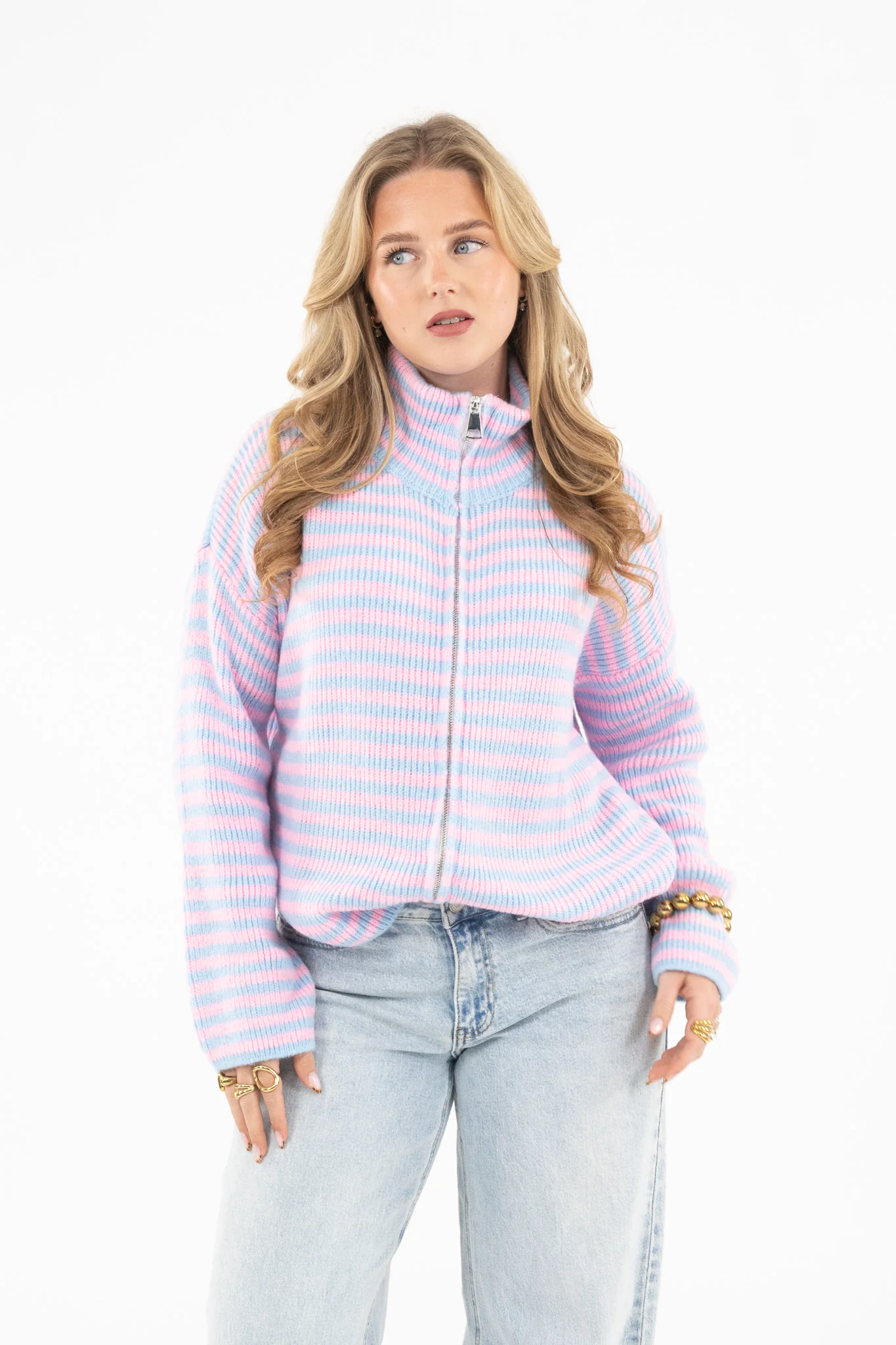 Ribbed Zip Cardigan - Image 2