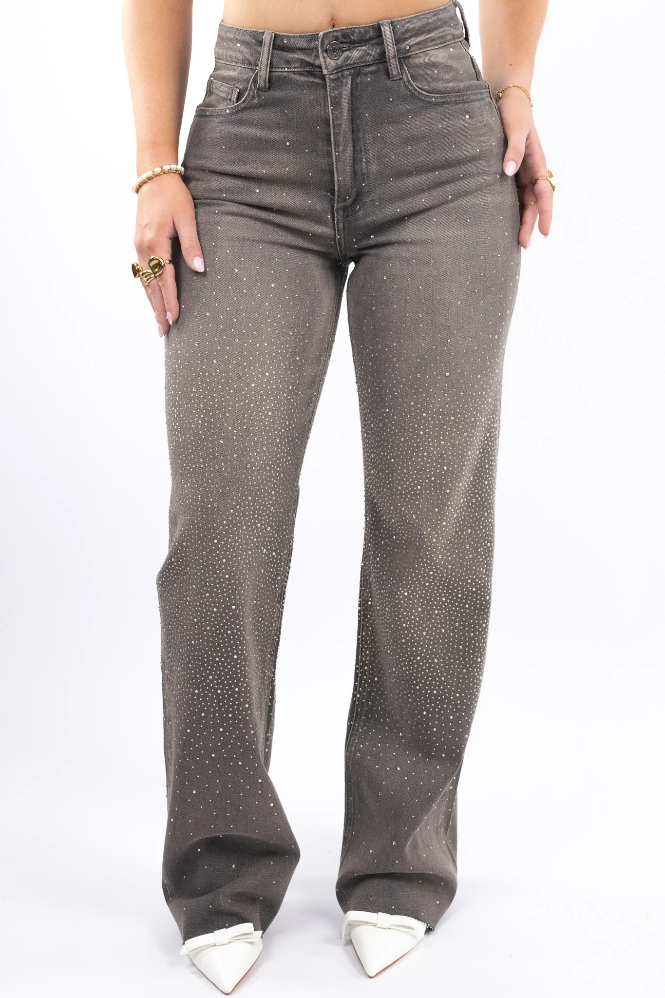 Riley Glitter Wide Leg Jeans - Image 5