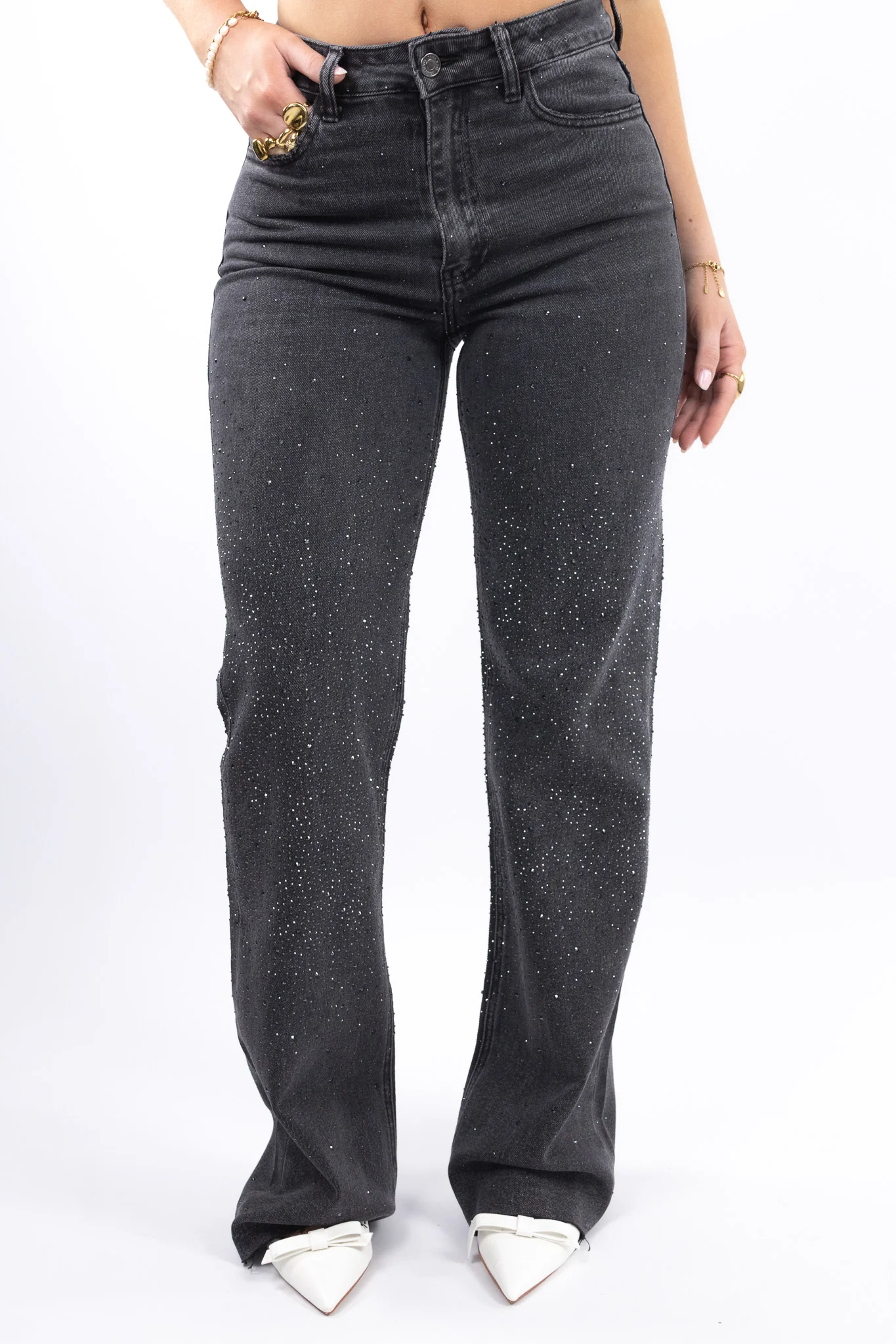 Riley Glitter Wide Leg Jeans - Image 8