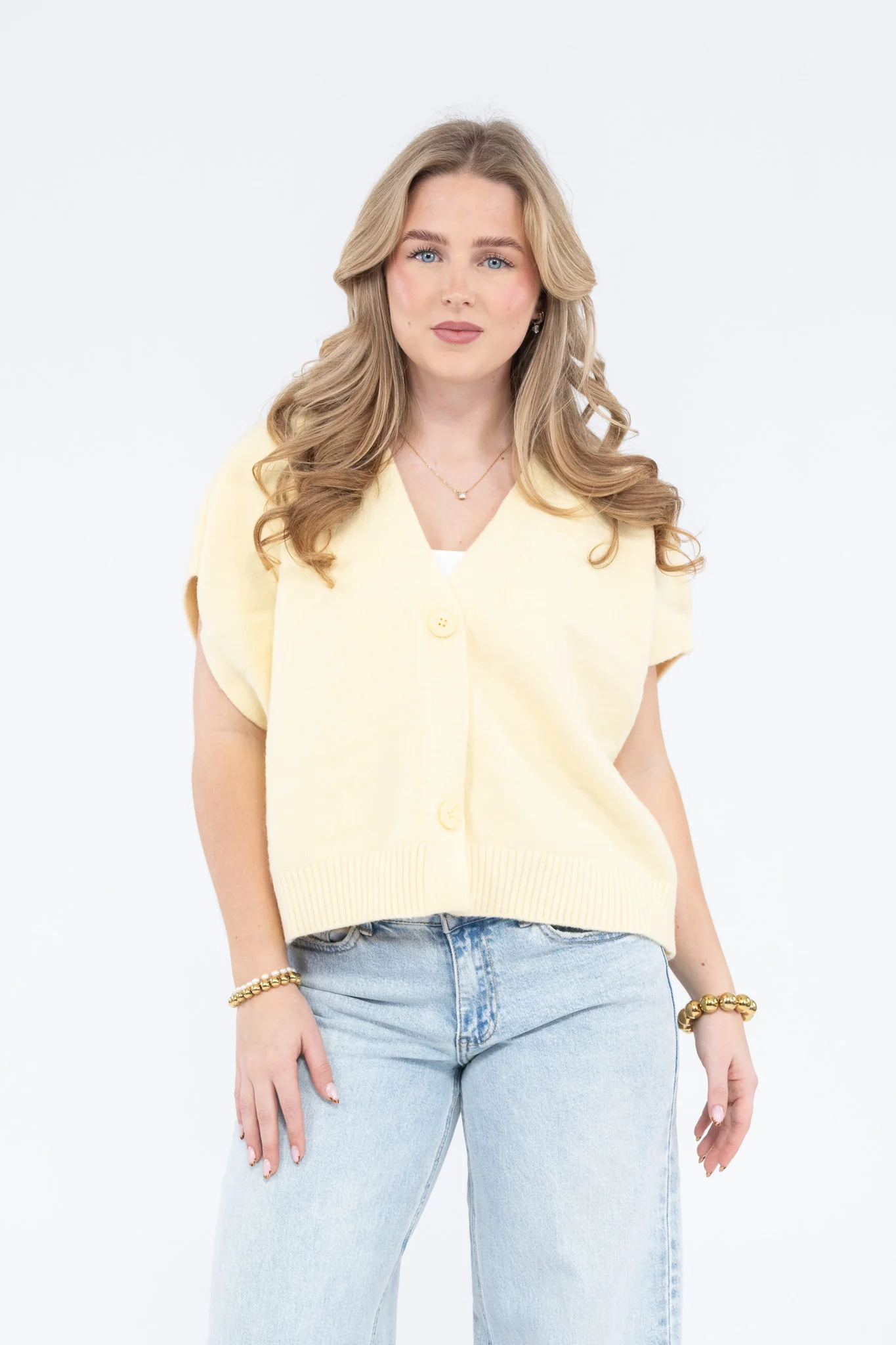 Short Sleeve Knit Cardigan - Image 2