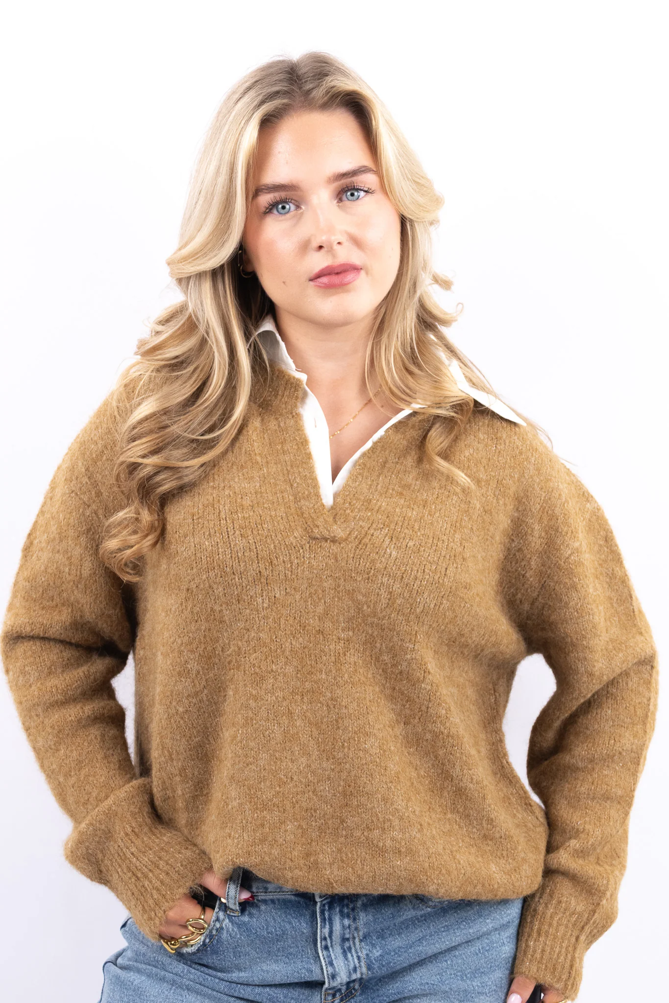 Soft Knit V Sweater - Image 3