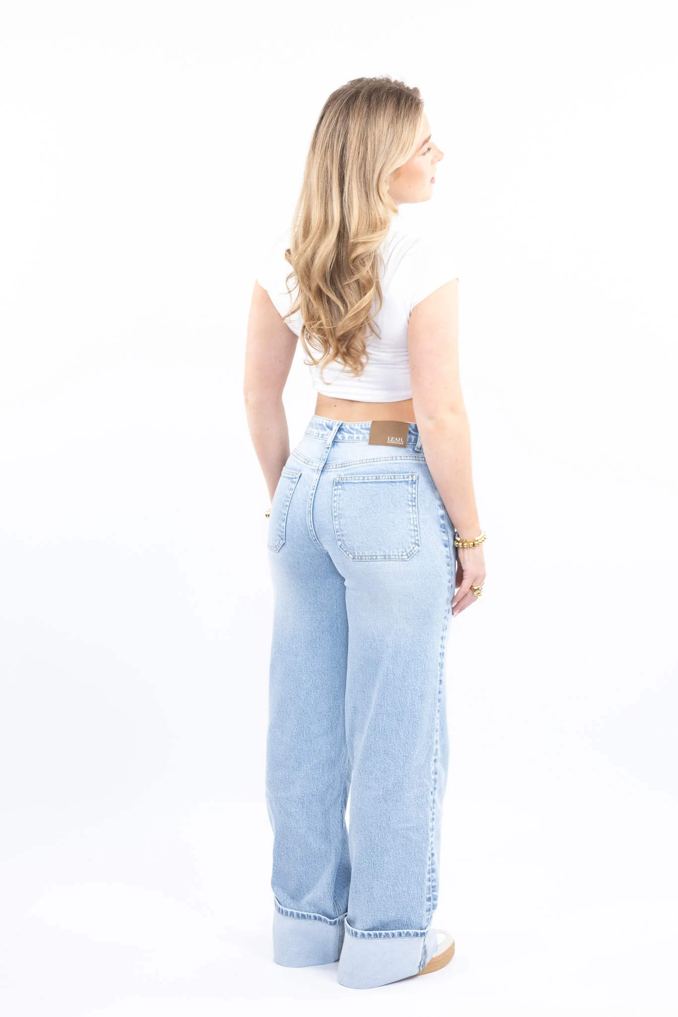Statement Fold Over Jeans - Image 5