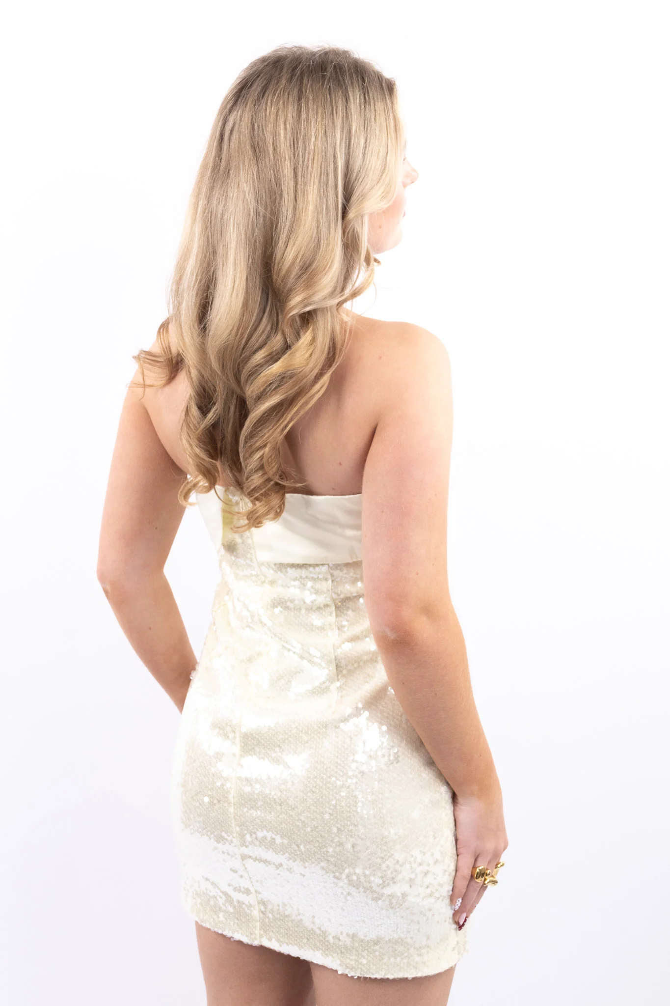 Strapless Sequin Mini Dress - Image 7