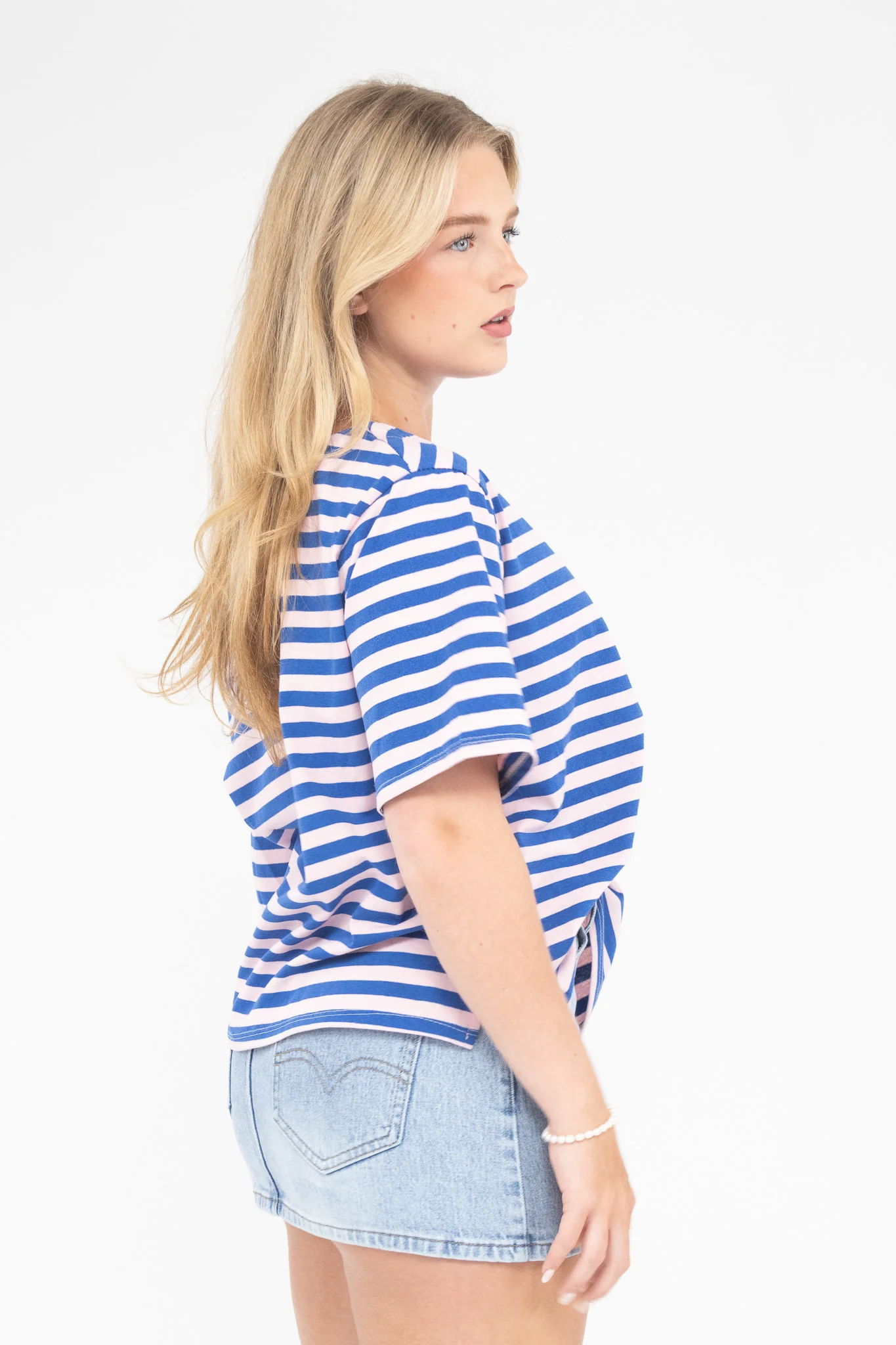 Striped Off Shoulder Tee - Image 9