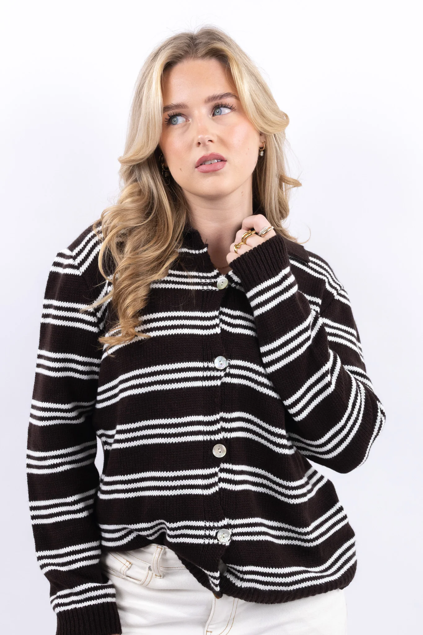 Striped Polo Cardigan - Image 5
