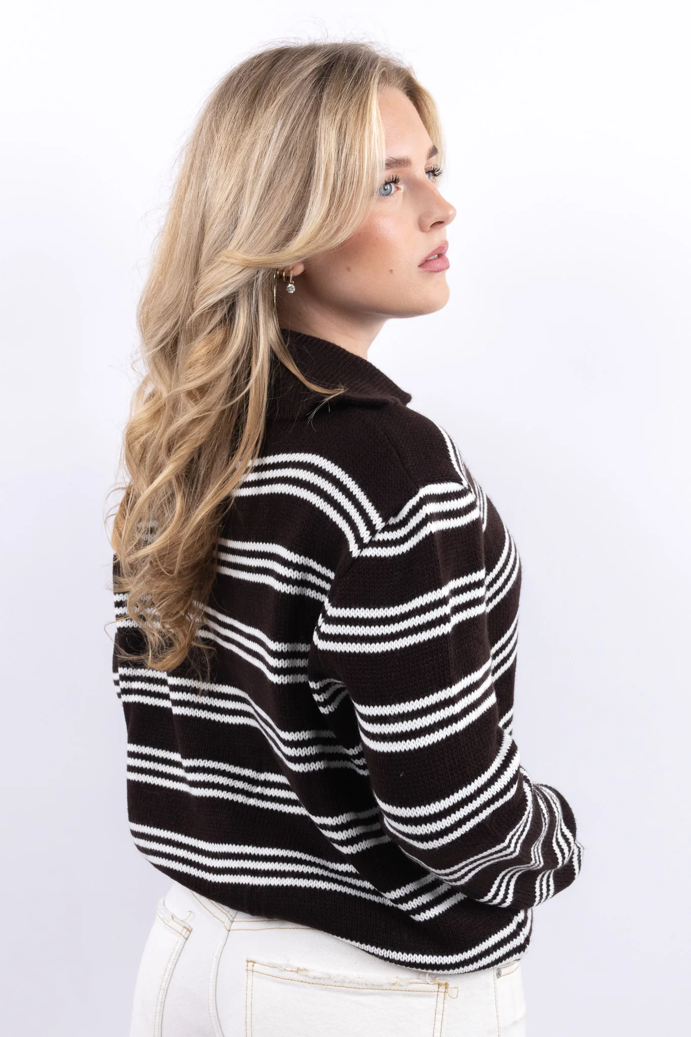 Striped Polo Cardigan - Image 6
